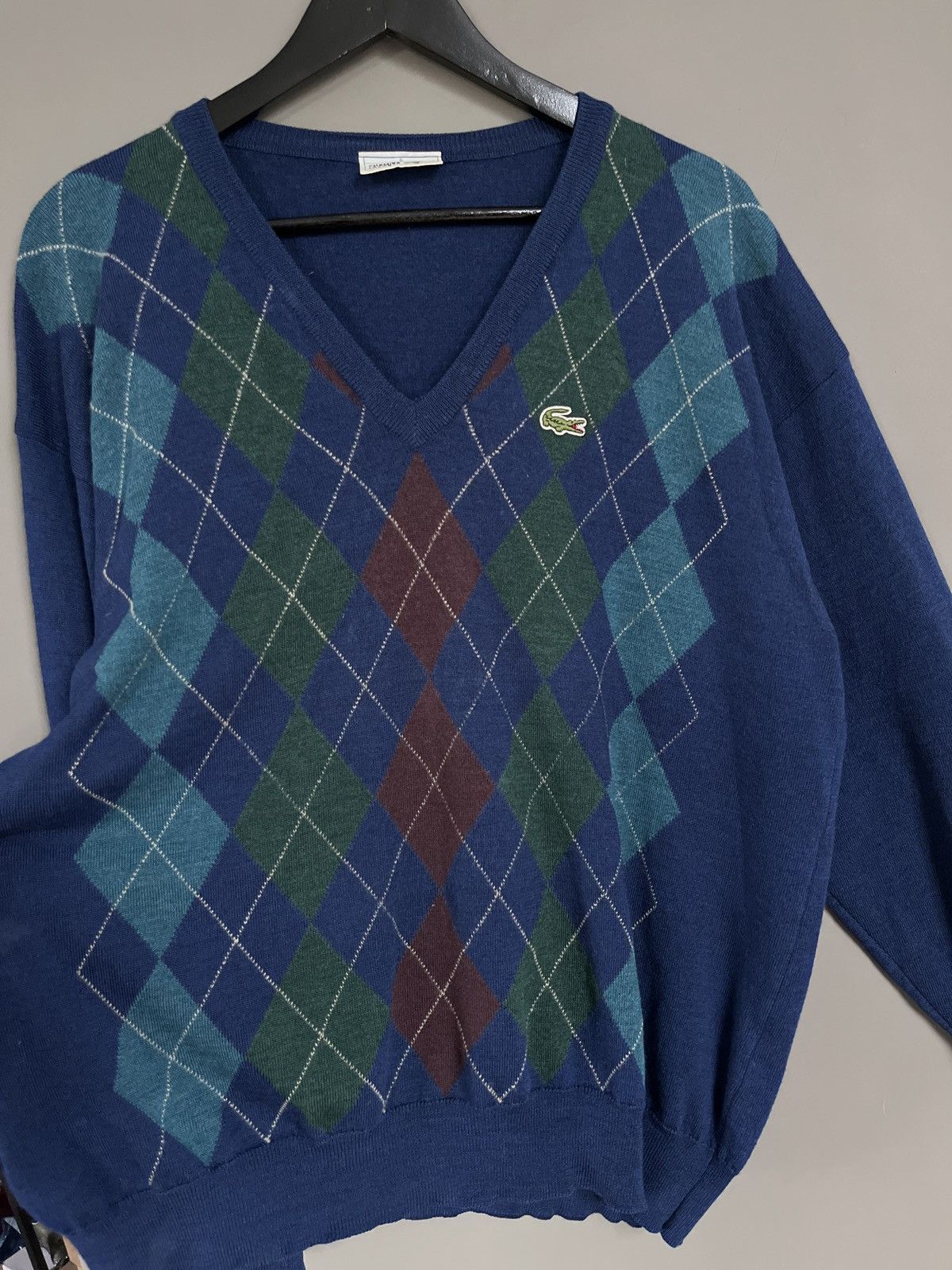 Lacoste Lacoste Vintage Argyle Diamonds Golf Sweater Jumper Size US XL / EU 56 / 4 - 5 Thumbnail