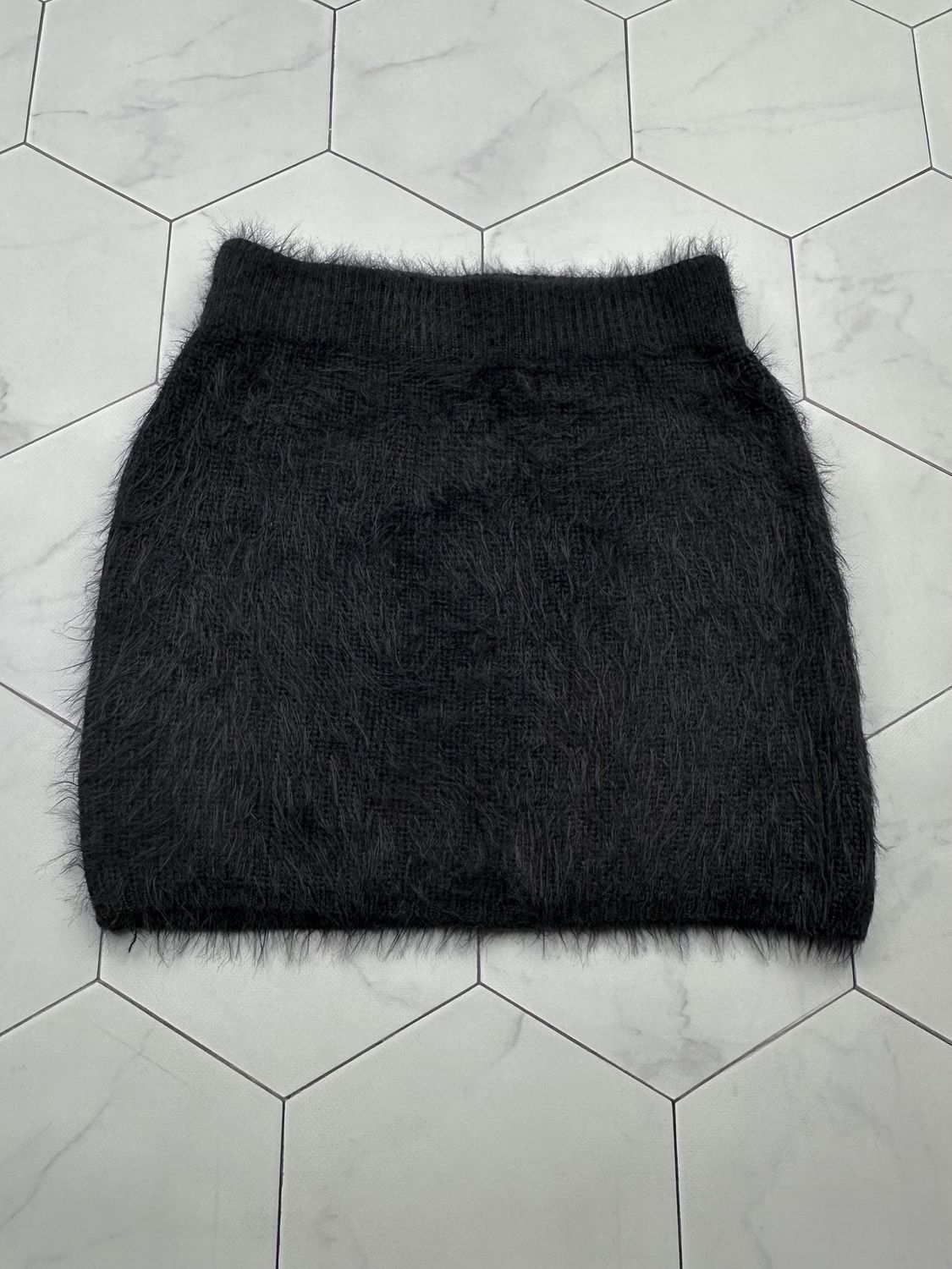 image of Avant Garde Vintage Mohair Mini Skirt in Black, Women's (Size 26)