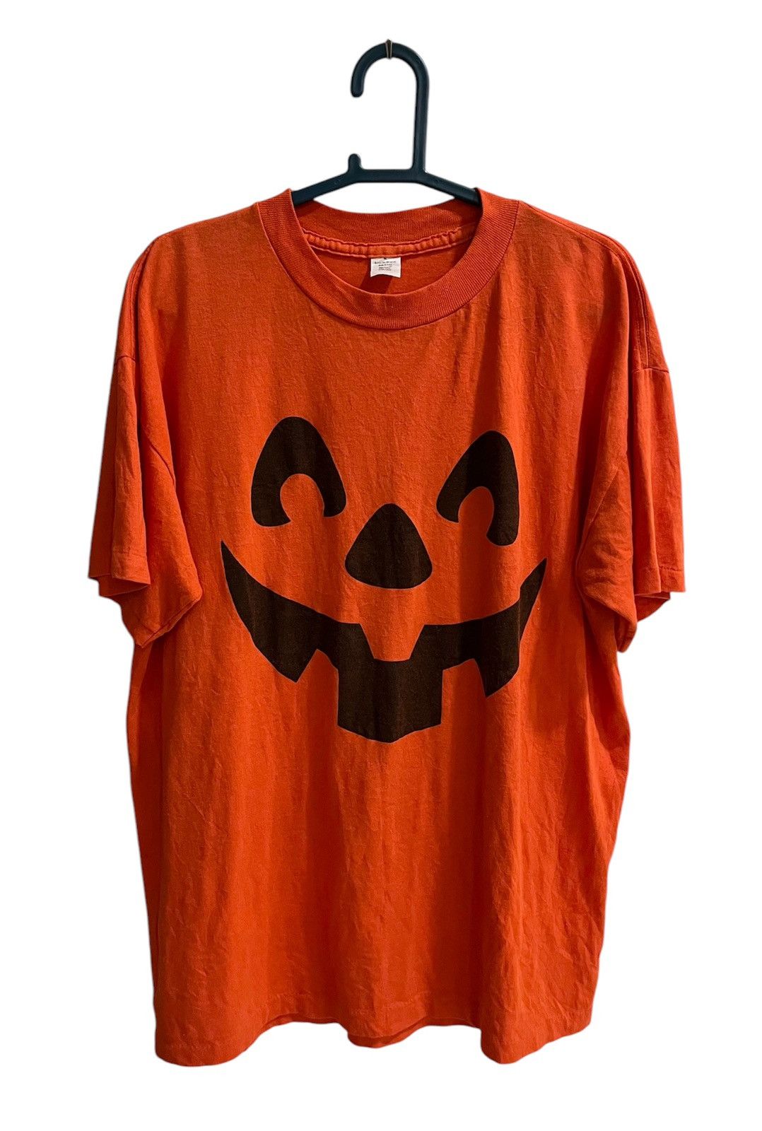 Vintage Vintage 80s Halloween Pumpkin Single Stitch Tshirt Size US XL / EU 56 / 4 - 1 Thumbnail