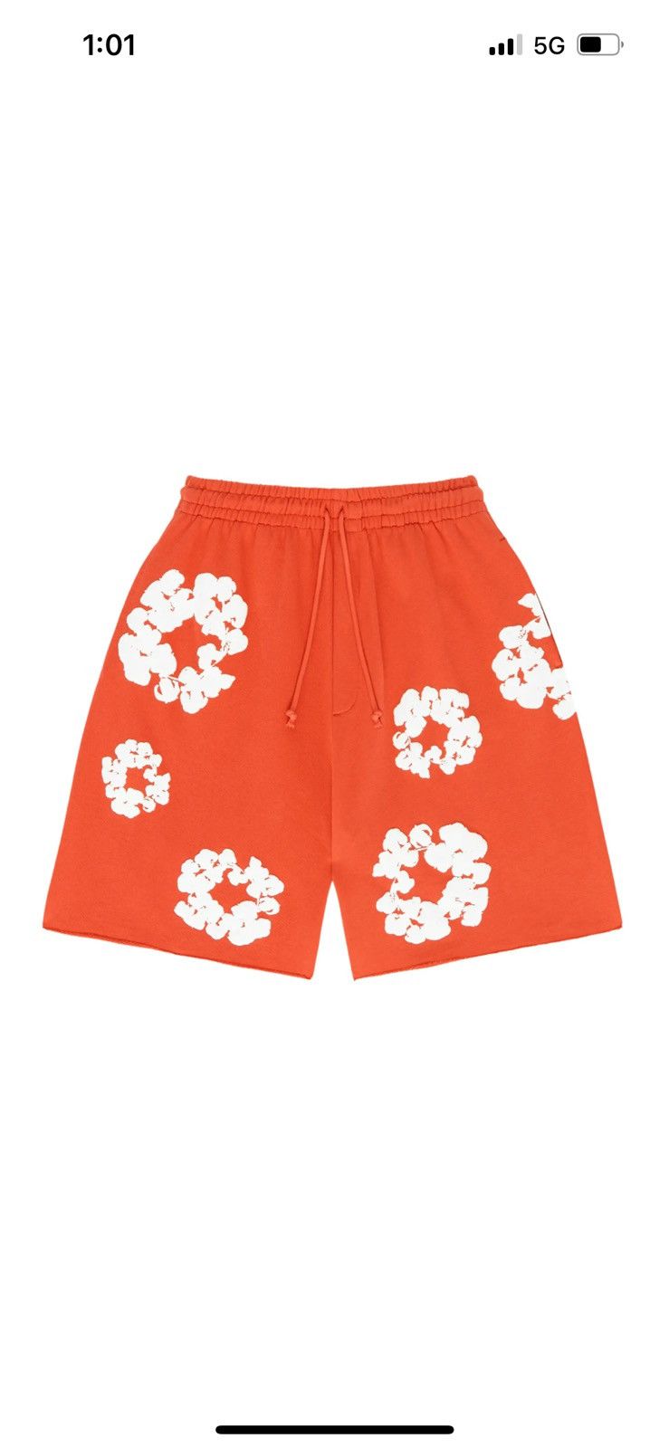 image of Denim Tears Cotton Wreath Short in Orange, Men's (Size 30)