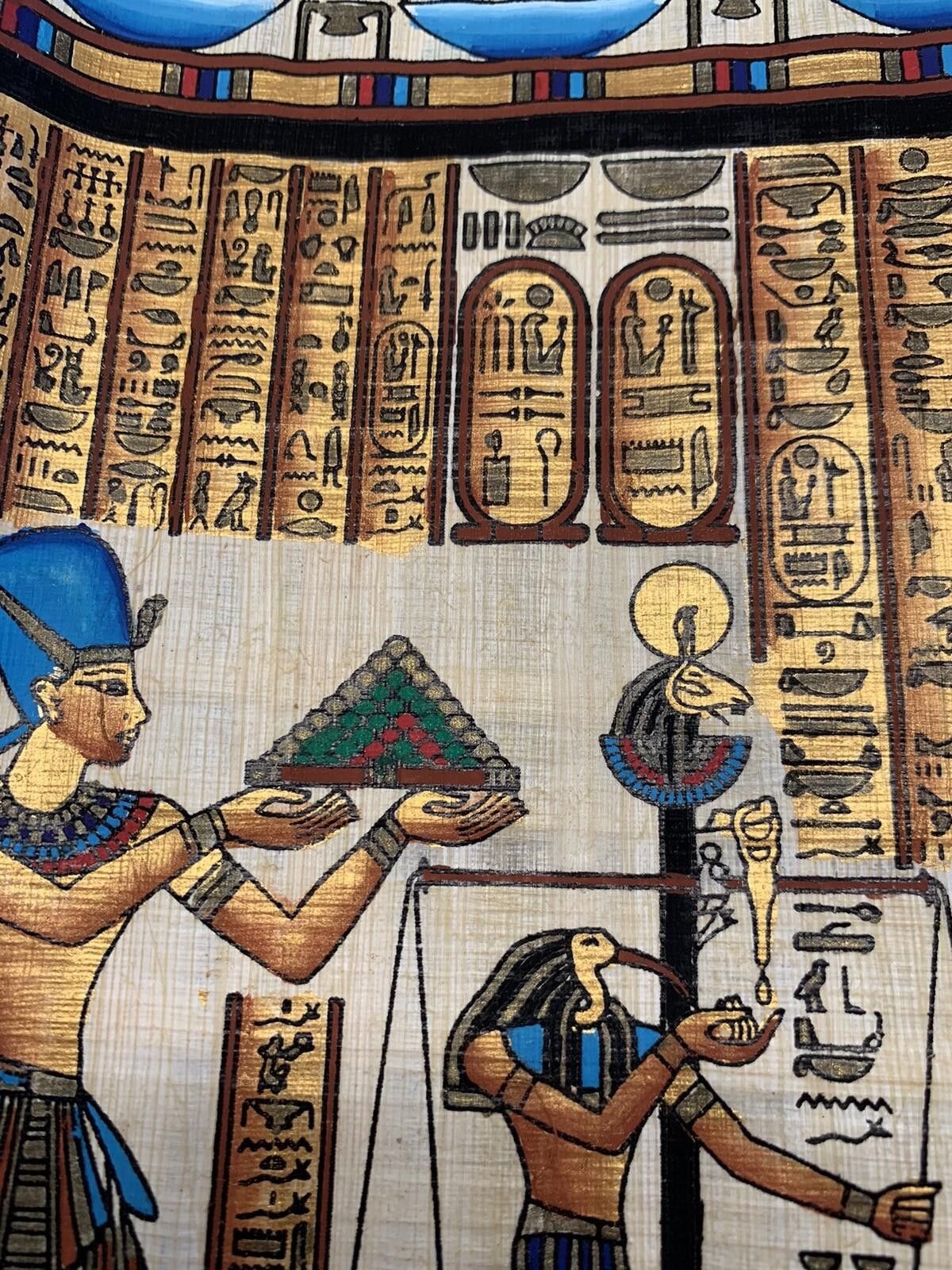 Designer Hand Paint Egyptian Signed Very Fine Papyrus Beautiful Paint Size ONE SIZE - 6 Thumbnail