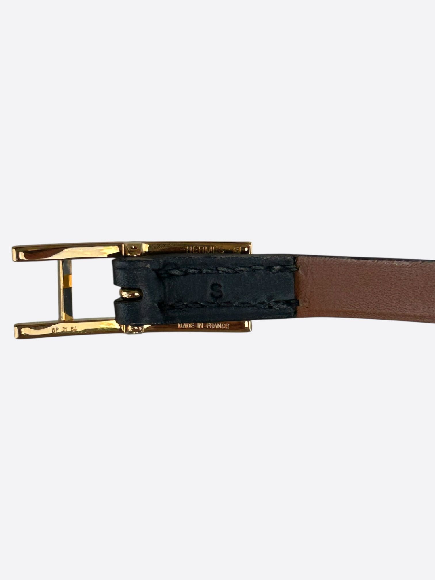 Hermes Black Swift & Gold Hardware Behapi Double Tour Bracelet Size ONE SIZE - 3 Thumbnail