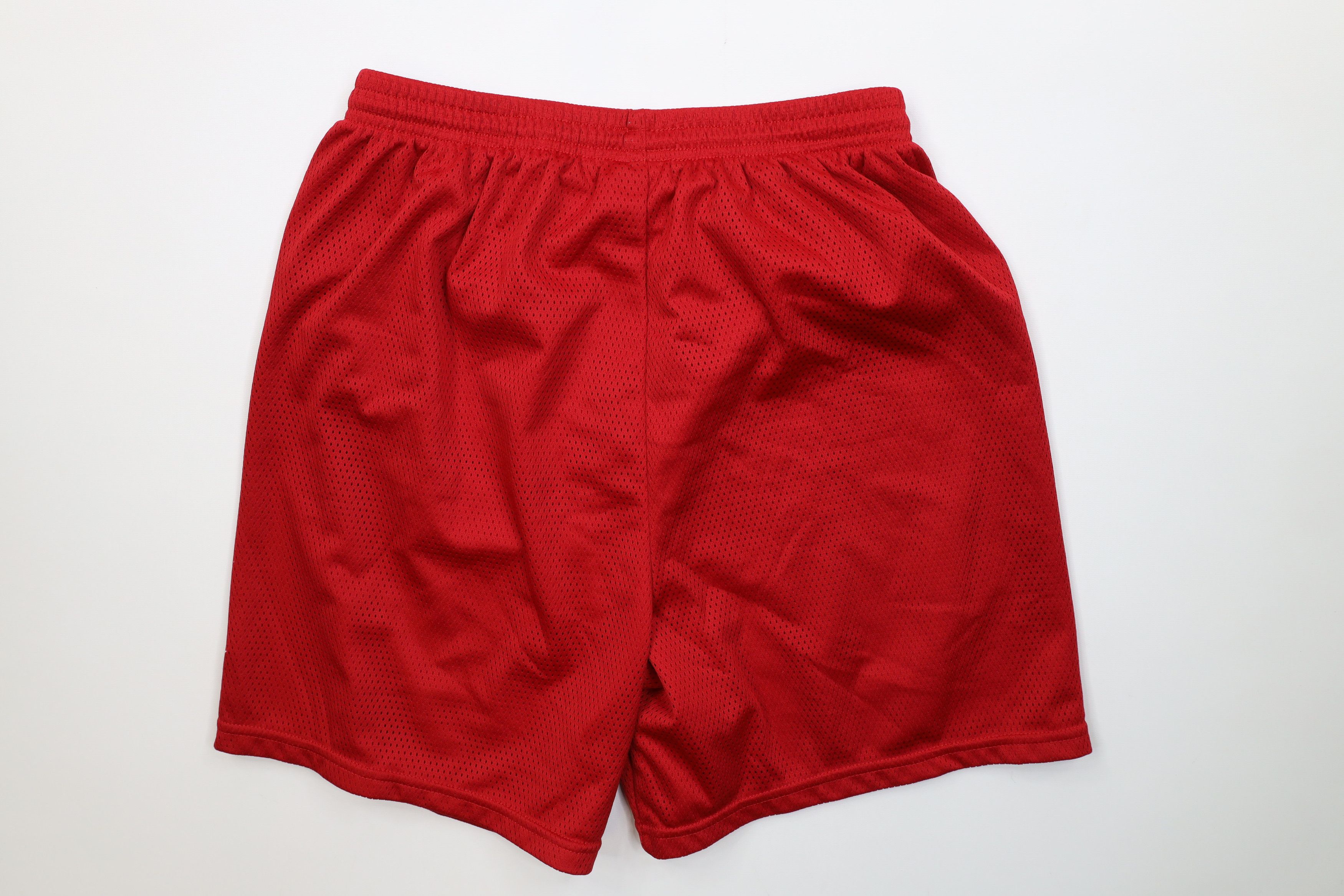 Nike Vintage 90s Nike Mini Swoosh Above Knee Shorts Red Mesh Size US 34 / EU 50 - 8 Thumbnail