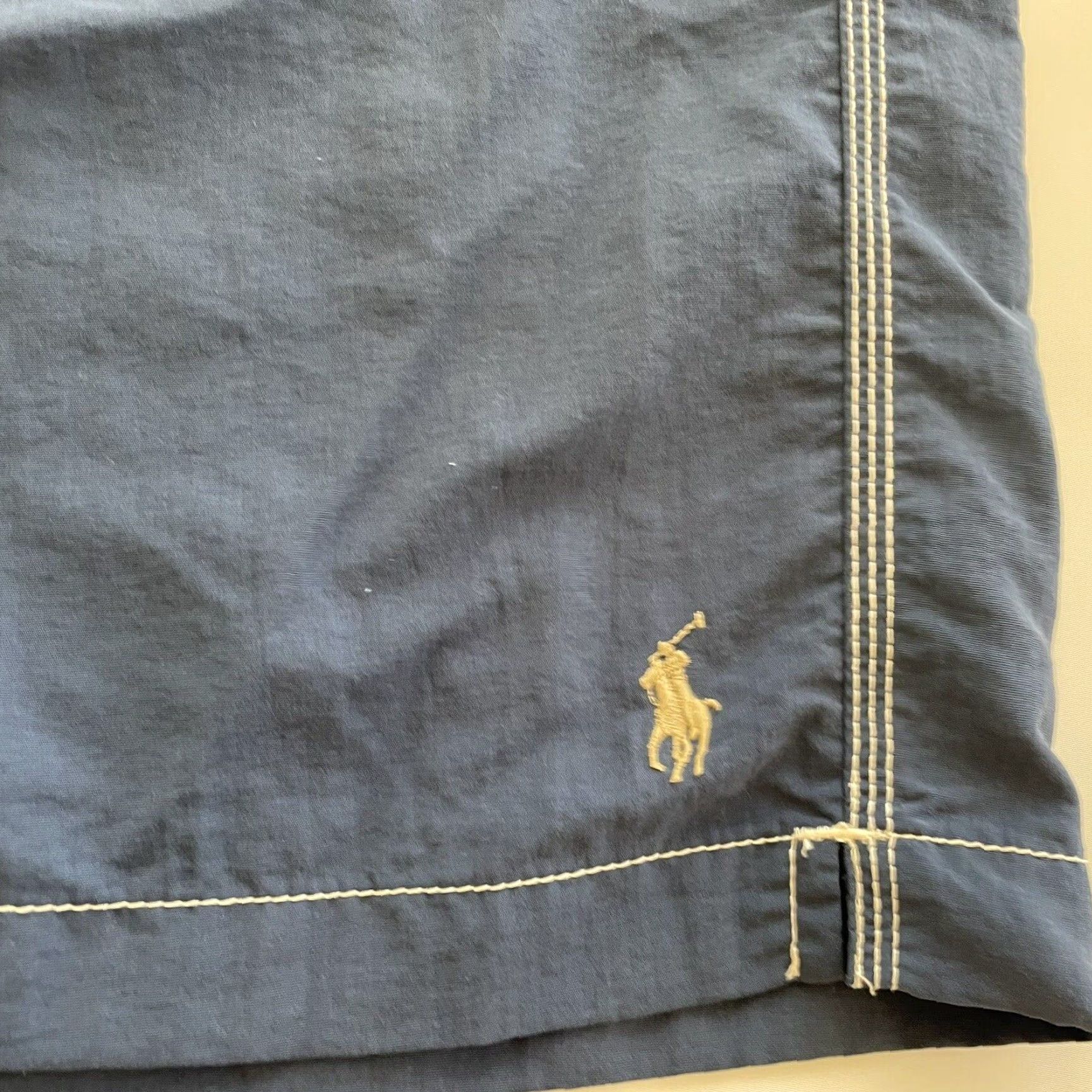 Polo Ralph Lauren Polo Ralph Lauren Mens Trunks Swimsuit Size L Dark Blue Elastic Tie Waist Bottom Size US L / EU 52-54 / 3 - 2 Thumbnail