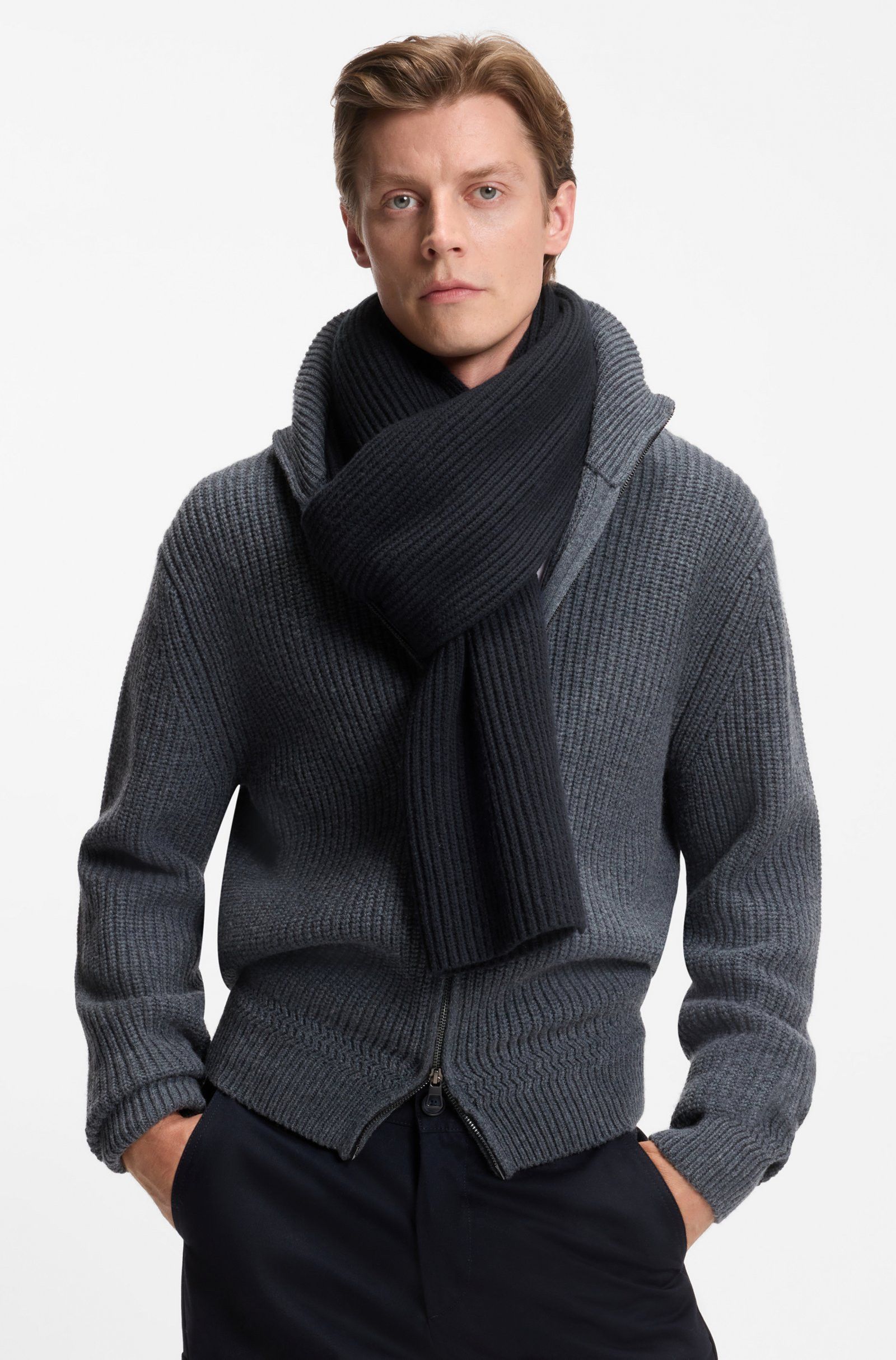 Hugo Boss BNWT AW25 HUGO BOSS x BECKHAM WOOL CASHMERE SCARF Size ONE SIZE - 1 Thumbnail