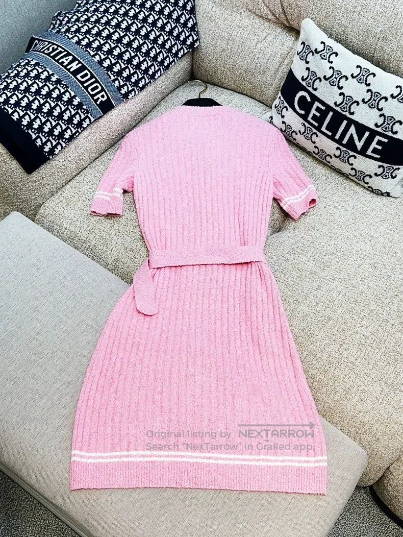 Chanel Chanel 22P pink knitted short-sleeved dress Size XXS / US 00 / IT 34 - 5 Thumbnail