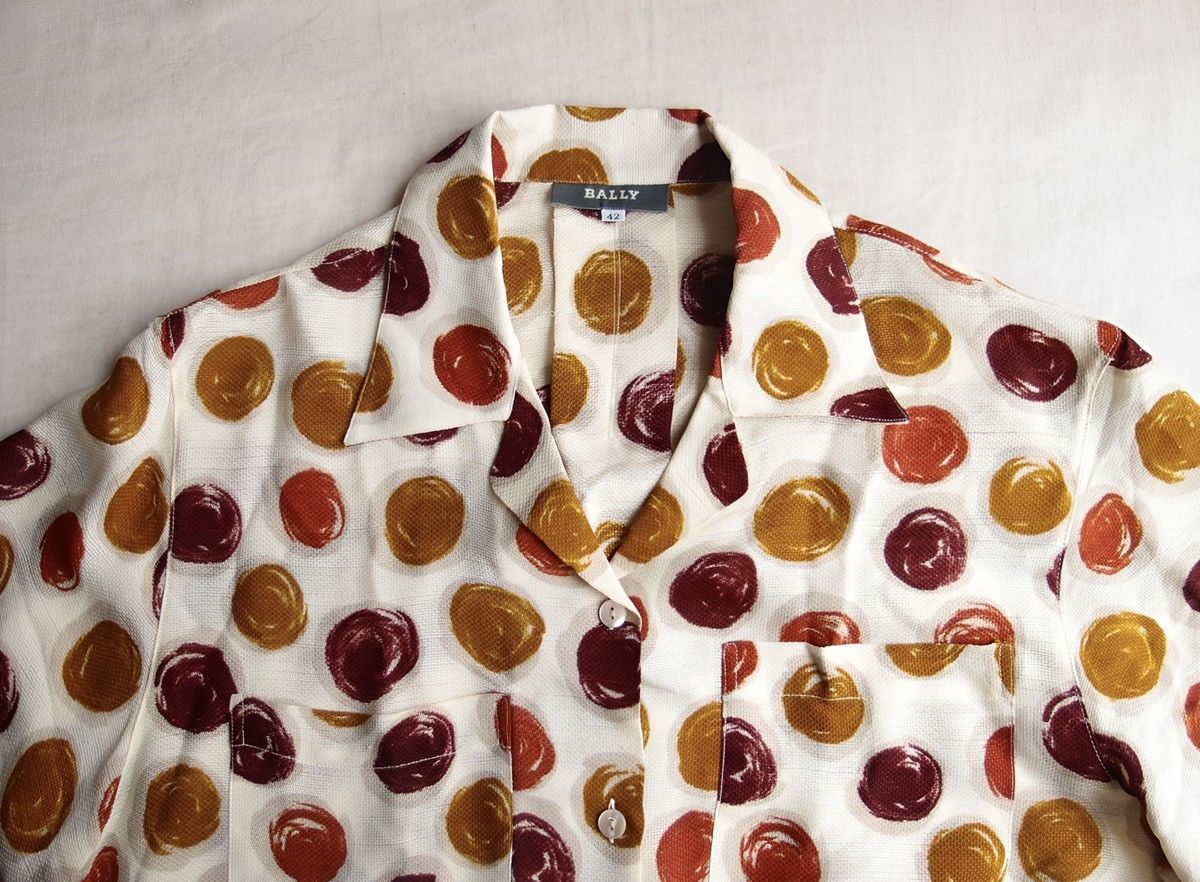 Bally BALLY Silk Rayon Dot Open Collar Shirt Size 42 Size M / US 6-8 / IT 42-44 - 3 Thumbnail