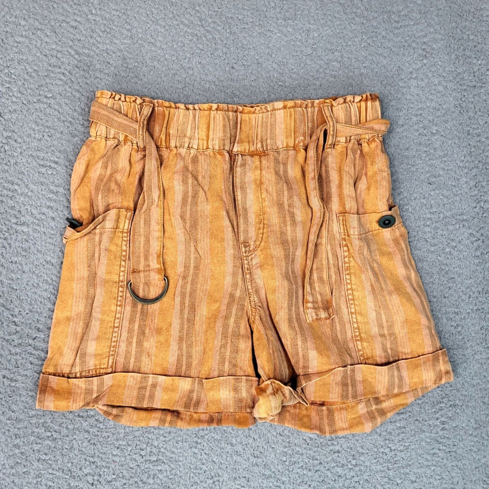 Anthropologie Anthropologie Hei Hei Women's Tahiti orange Stripes Belt Shorts Size XS Size 26" / US 2 / IT 38 - 2 Thumbnail