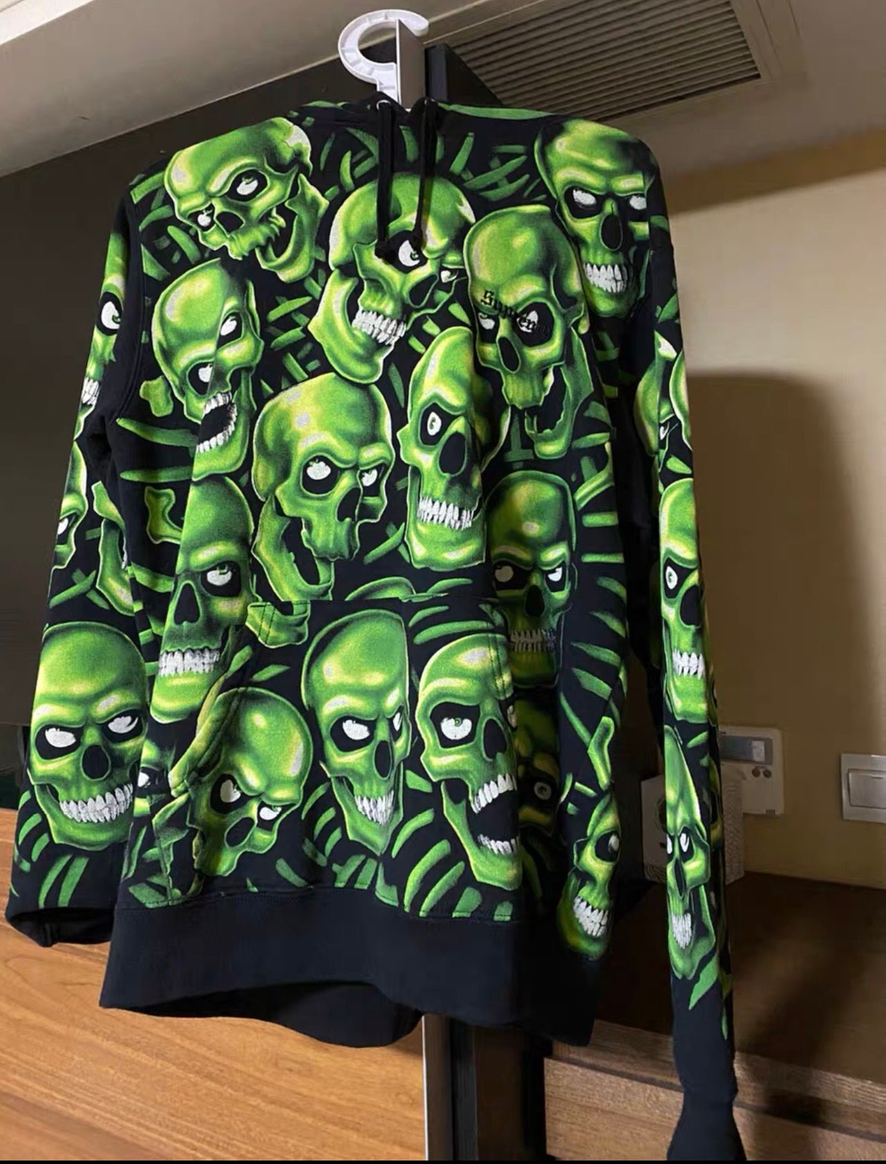 Pre-owned Supreme Skull Pile Hooded Hoodie Sweatshirt In Green