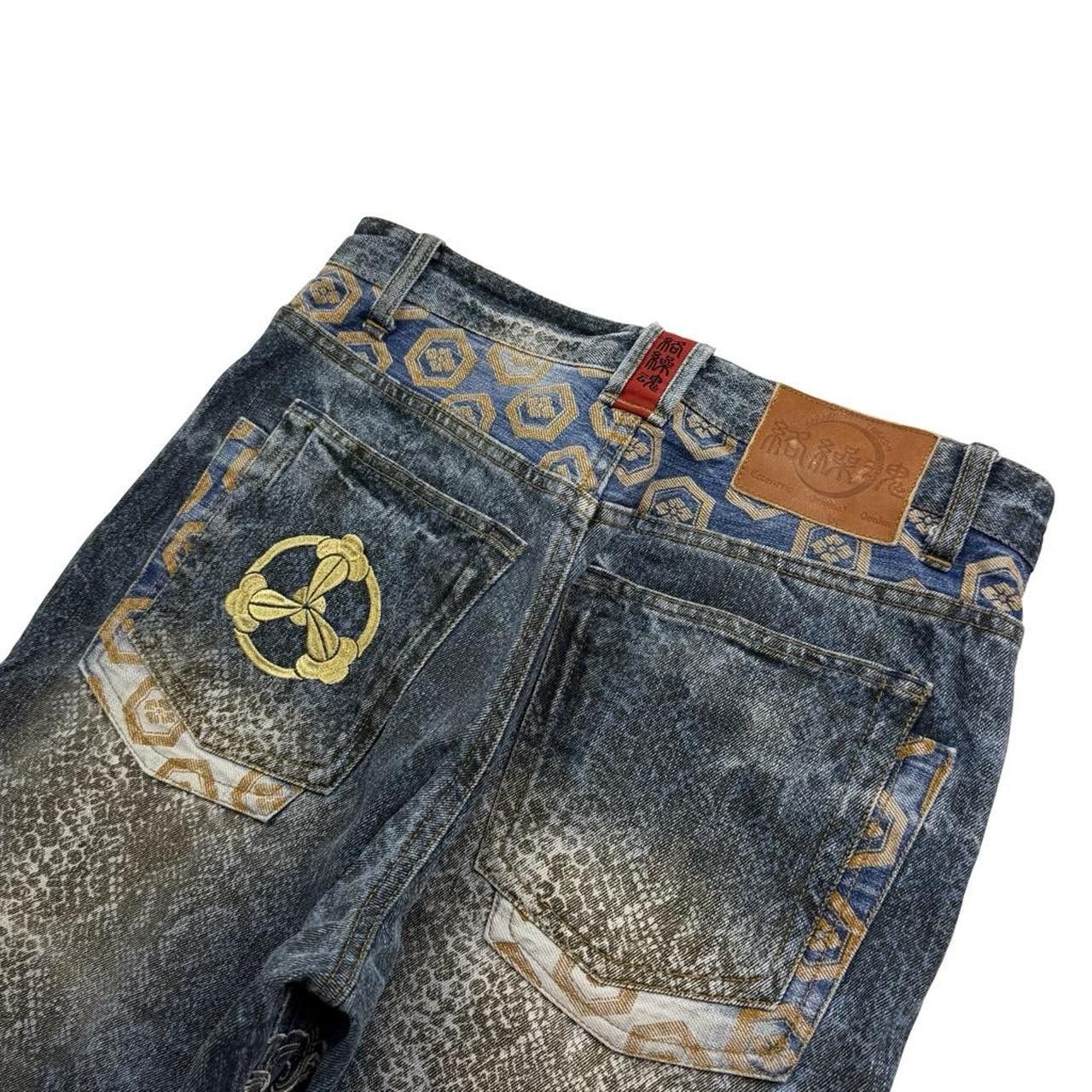 Karakuri Tamashii Karakuri Tamashii Embroidered Dragon Denim Jeans - Waist 32 Size US 32 / EU 48 - 7 Thumbnail
