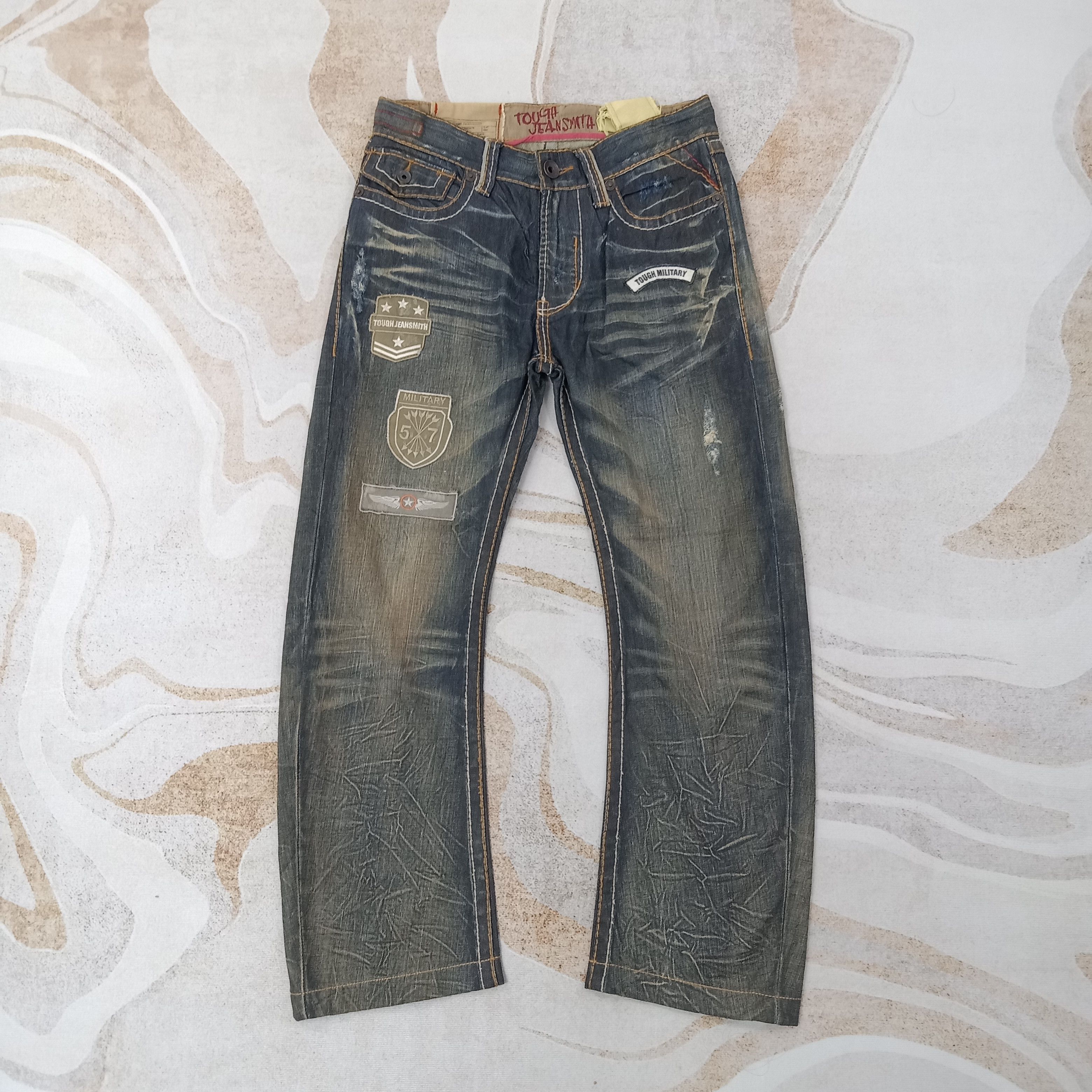 Vintage Tough Jeansmith Streetwear Patches Denim Jeans C258N18 Size US 32 / EU 48 - 1 Thumbnail