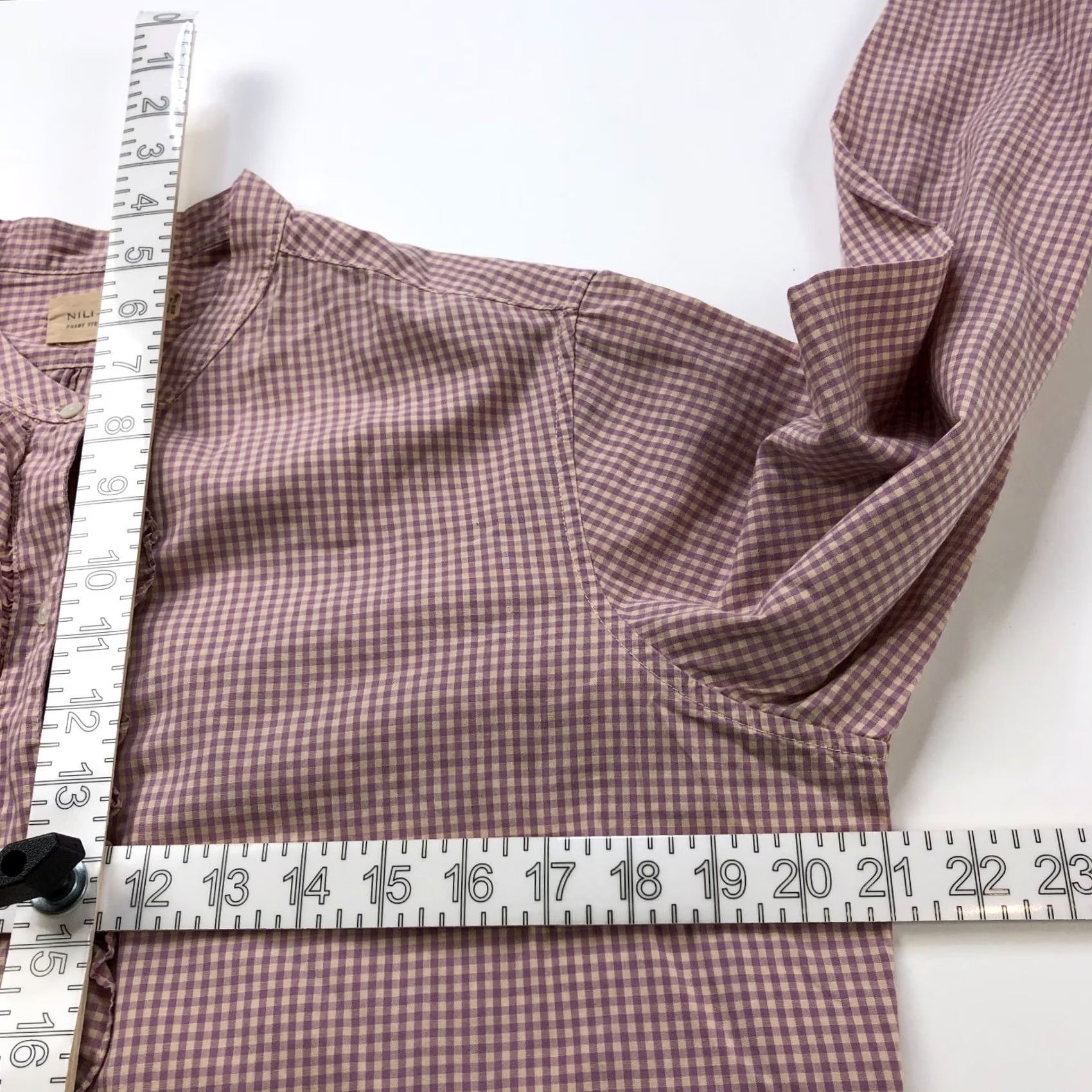 Nili Lotan Nili Lotan Shirt XL Button Up Peasant Check Multicolor Casual Womens Size XL / US 12-14 / IT 48-50 - 7 Thumbnail