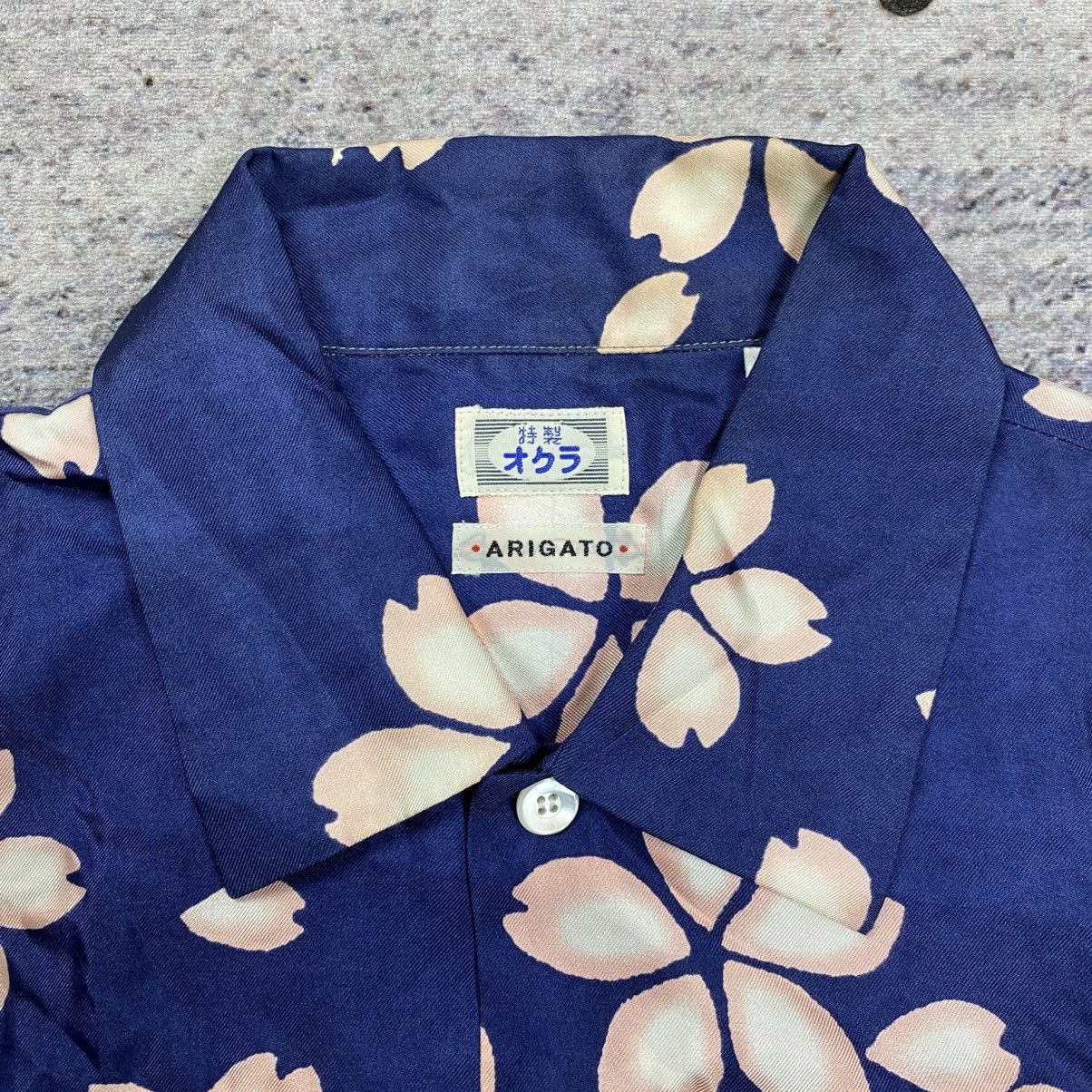 Japanese Brand pure blue arigato flower hawaiian silk shirt Size US M / EU 48-50 / 2 - 6 Thumbnail