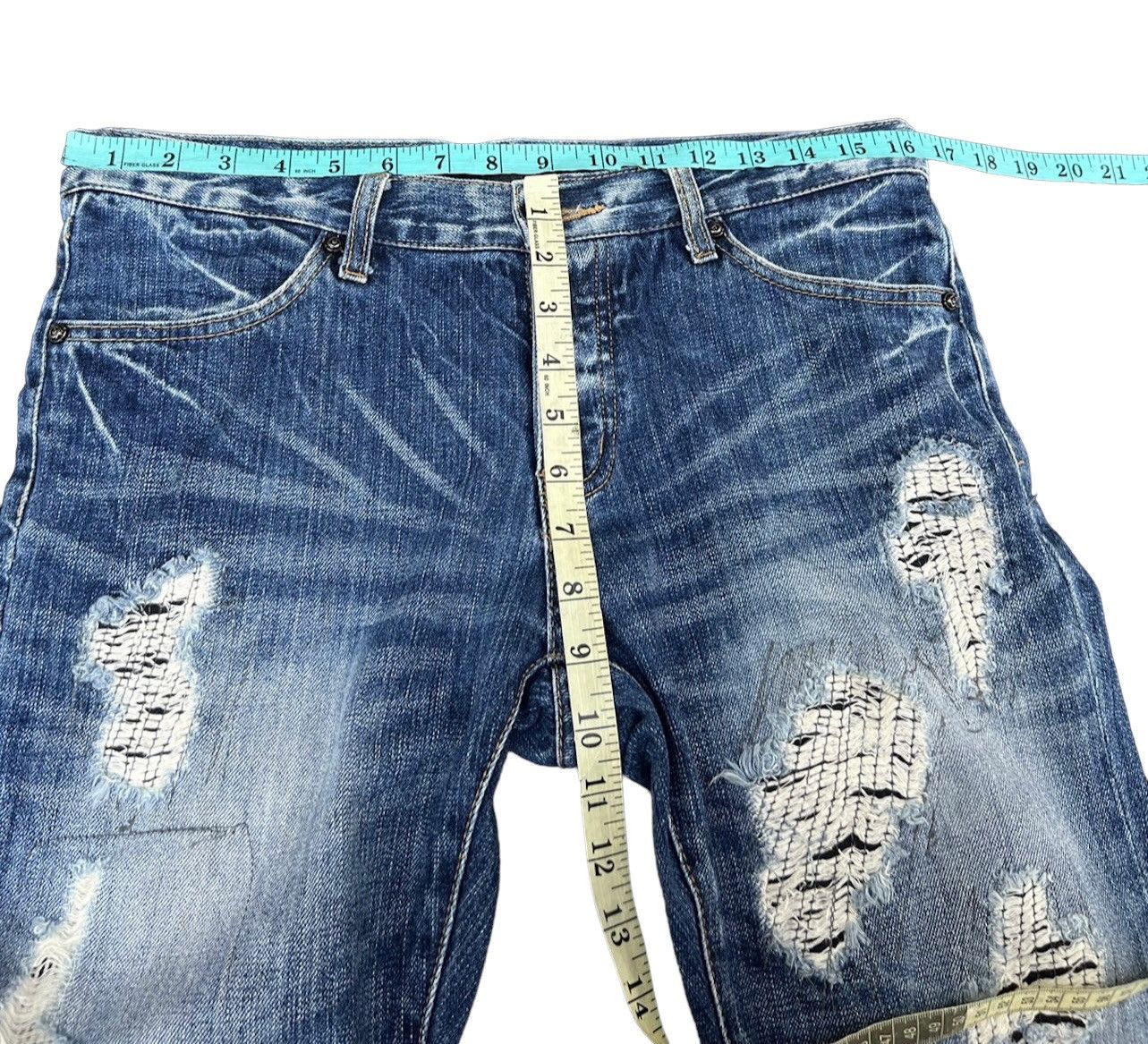 Japanese Brand × Vanquish × Vintage Vintage FUGA Japan Rips Distress Denim Flare Jeans Size US 31 - 3 Thumbnail