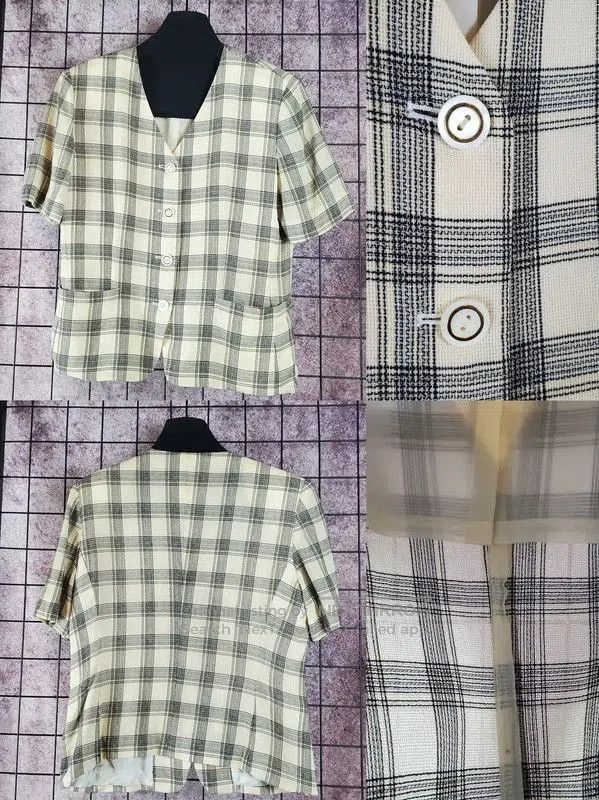 Other Burberry Summer V-Neck Beige Wool Blend Skirt. Size 23" - 5 Thumbnail