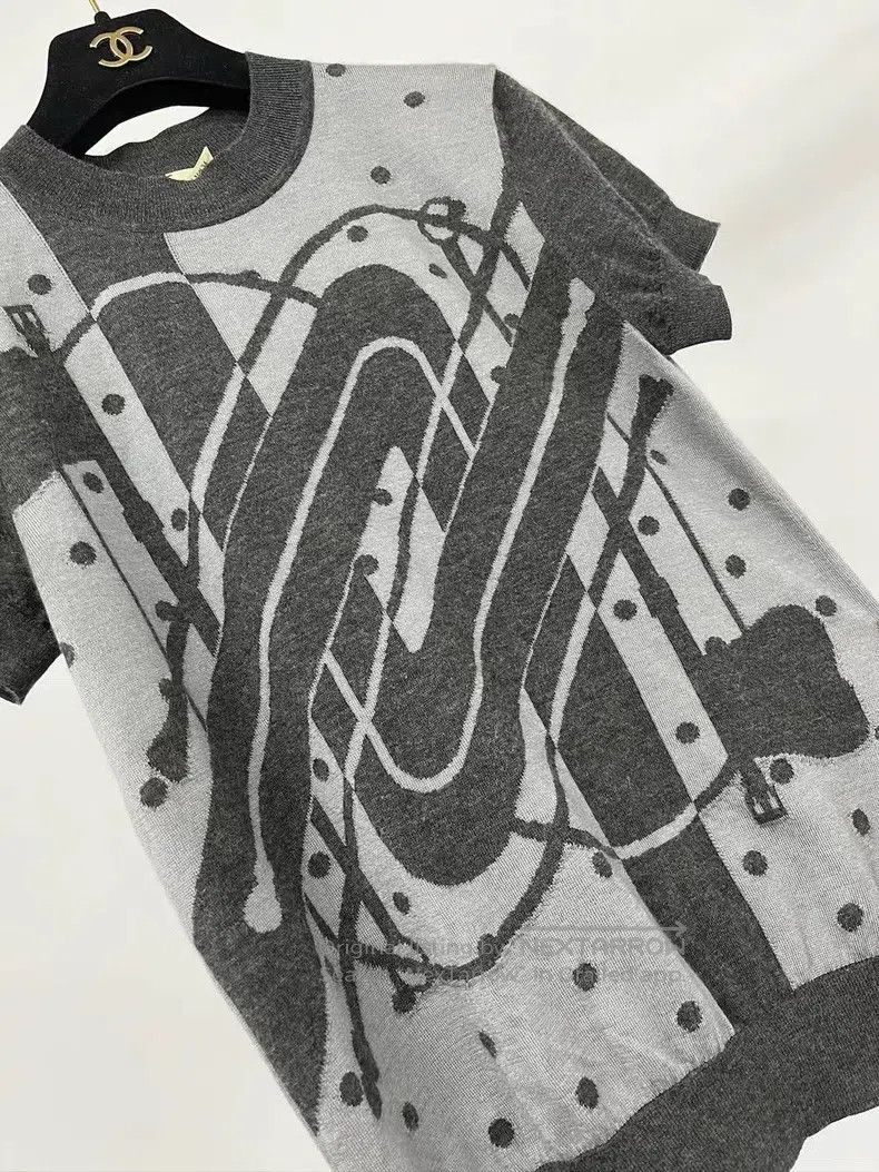 Hermes Hermes Gray cashmere knit short-sleeve Size XS / US 0-2 / IT 36-38 - 4 Thumbnail