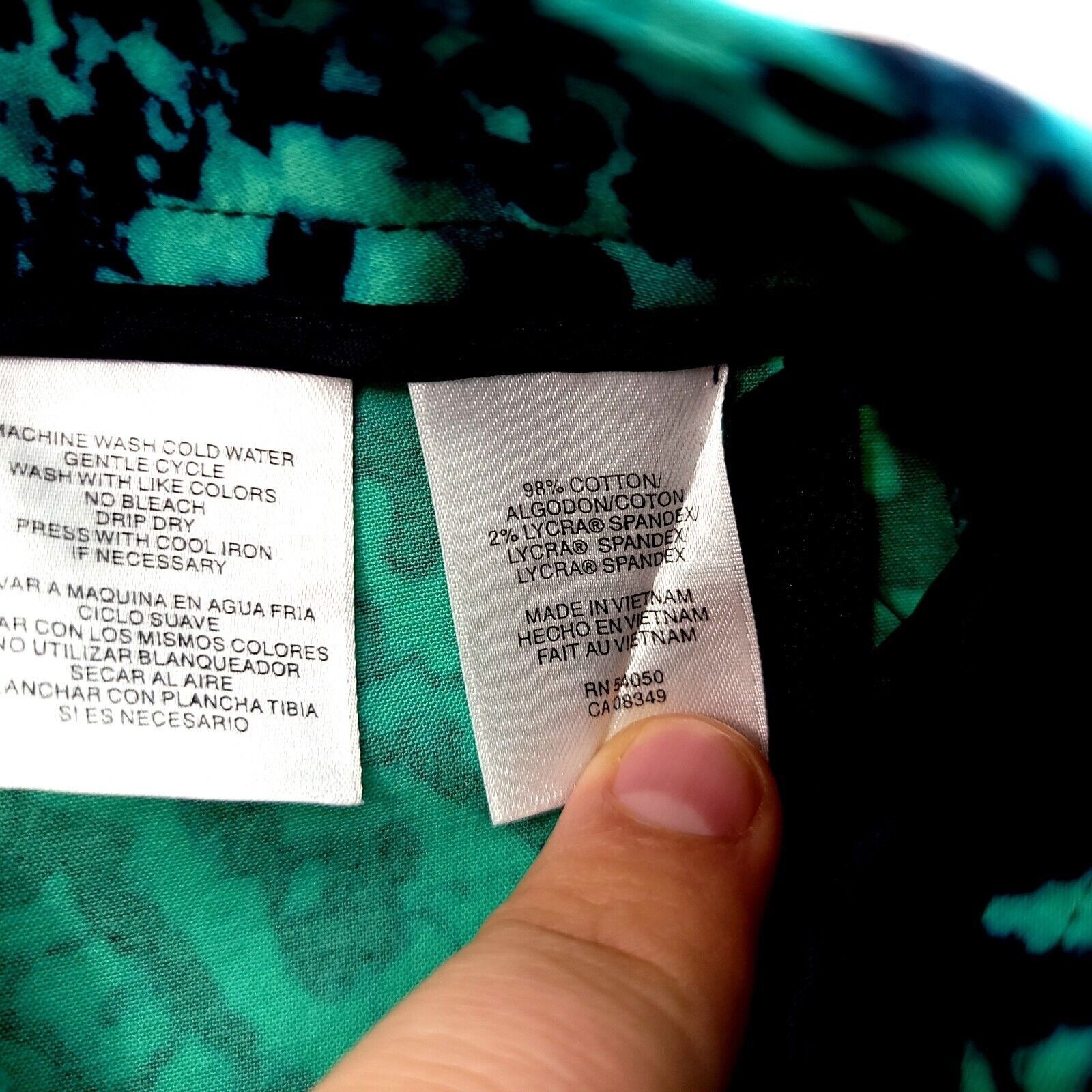 Jones New York Jones New York Signature Stretch Green Blue Paisley High Ris Size 33" - 7 Thumbnail
