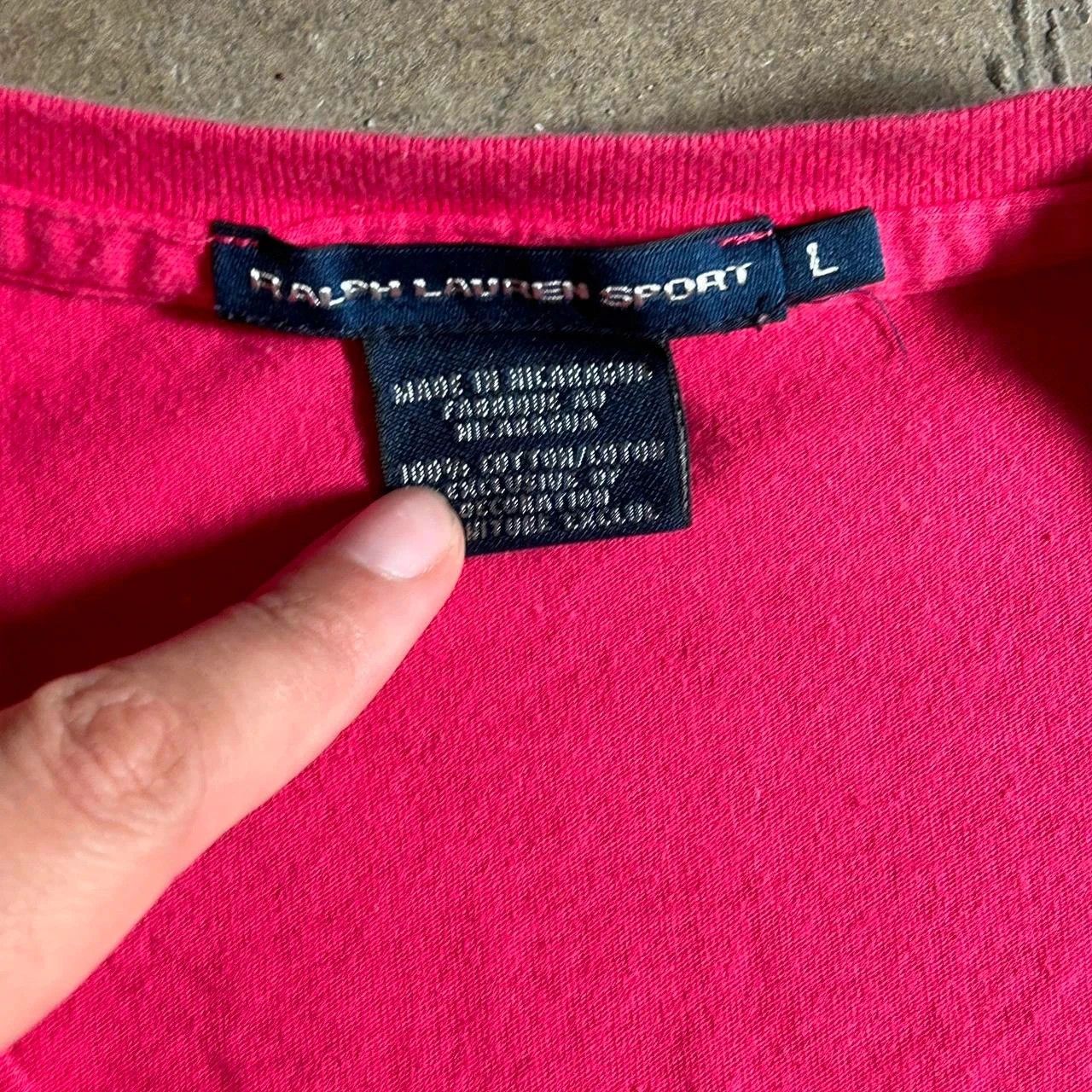 Polo Ralph Lauren Y2K Pink with orange Polo Ralph Lauren V-neck tee Size L / US 10 / IT 46 - 2 Thumbnail