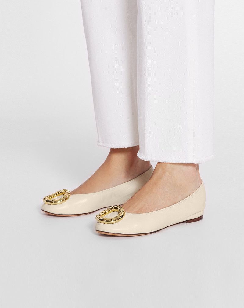 Lanvin o1y0326 Ballet Flats in Cream Size US 7 / IT 37 - 6 Thumbnail