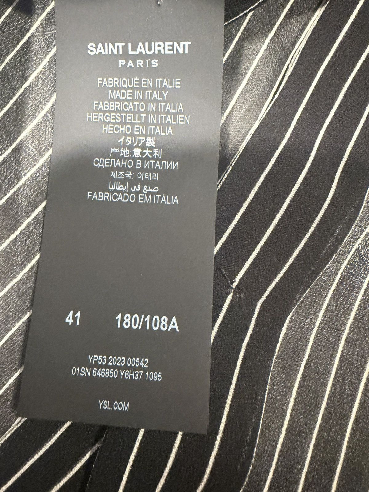 Saint Laurent Paris Saint Laurent mens striped silk shirt. 41/16. $1500 Size US L / EU 52-54 / 3 - 9 Thumbnail