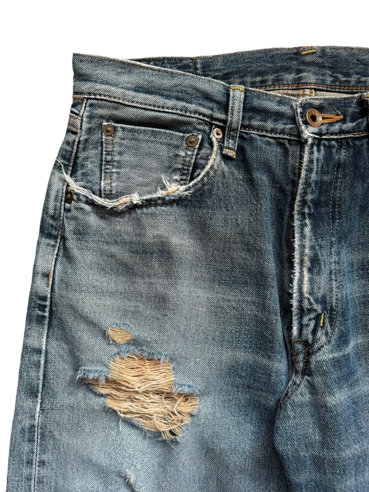 If Six Was Nine Vintage Edwin 505 Selvedge Distressed Short Jeans Size US 31 - 5 Thumbnail
