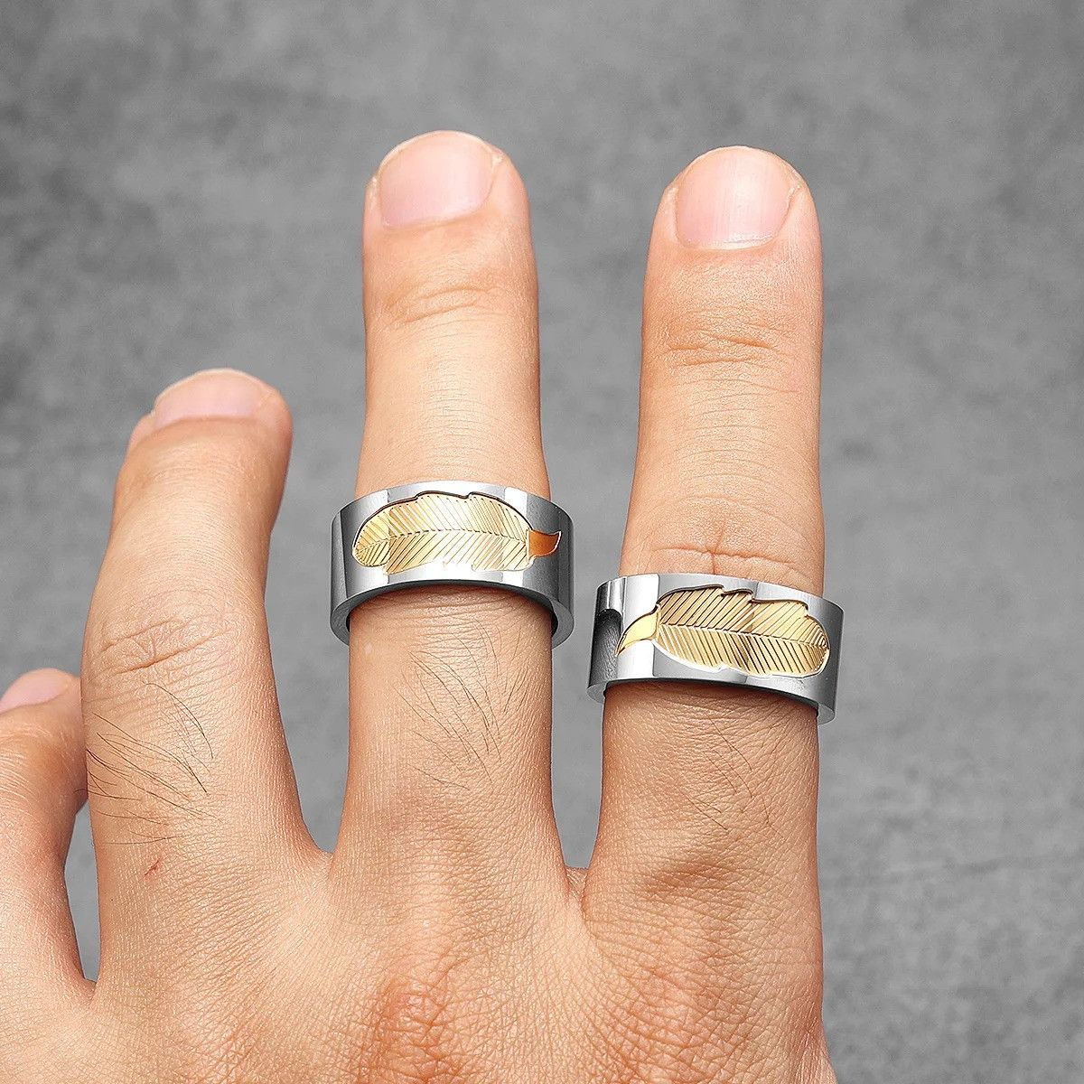 Vintage Sunken Leaves Men Ring Size ONE SIZE - 3 Thumbnail