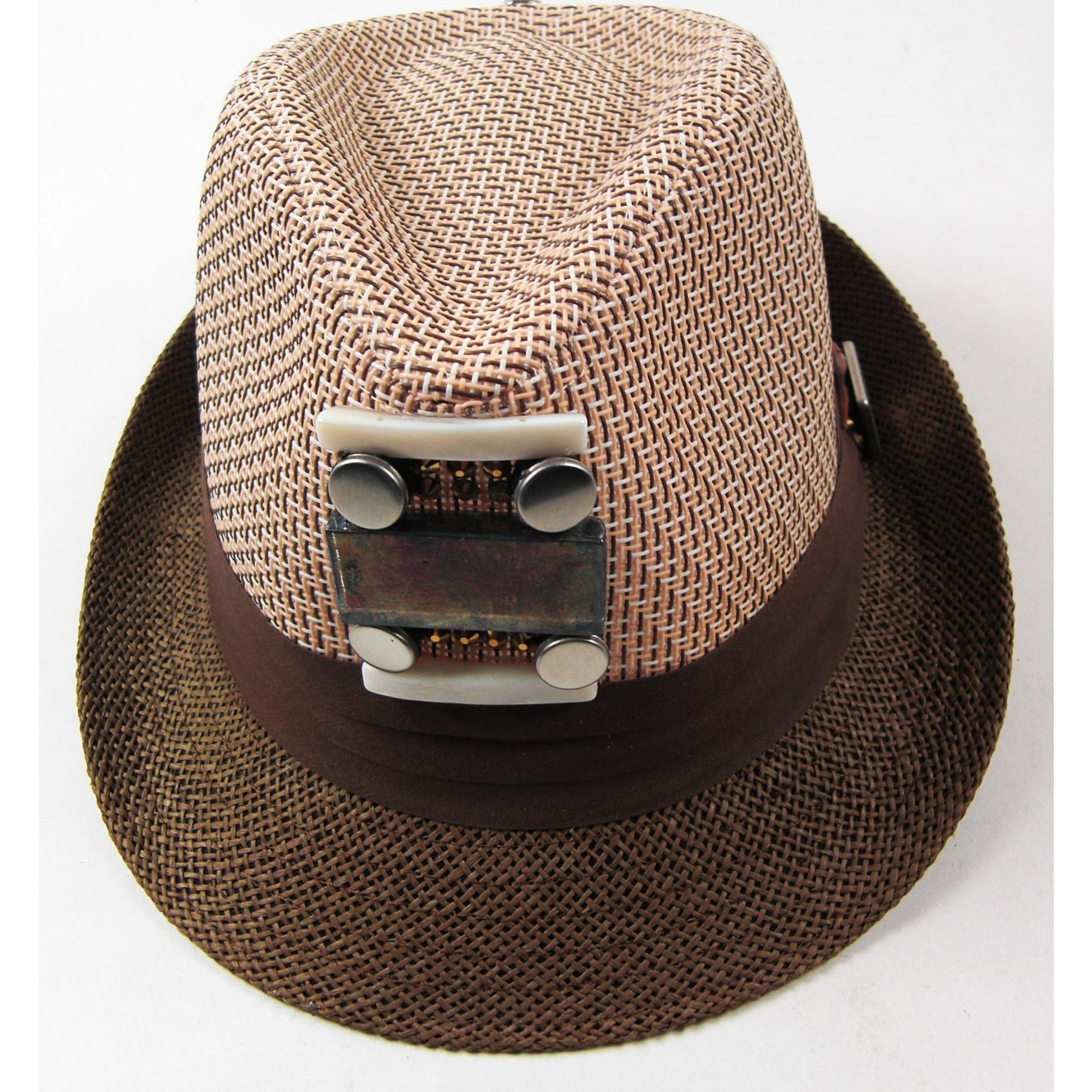 The Unbranded Brand Fedora Men's Brown Summer Custom Embellished Hat Size Large Size ONE SIZE - 1 Thumbnail
