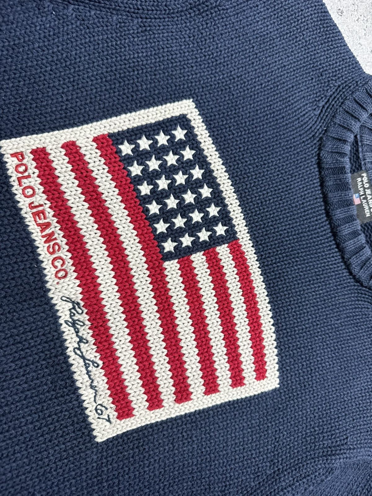 Polo Ralph Lauren Polo Ralph Lauren Jeans Company USA Flag Vintage Sweater Size US M / EU 48-50 / 2 - 6 Thumbnail