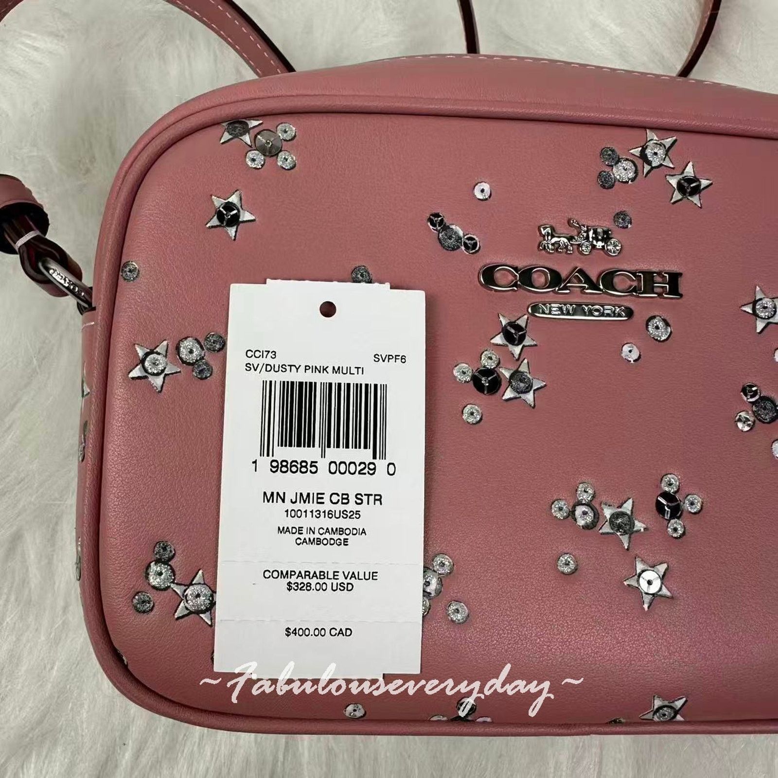 Coach Coach Mini Jamie Camera Crossbody Star Print/Sv/Dusty Pink Size ONE SIZE - 6 Thumbnail