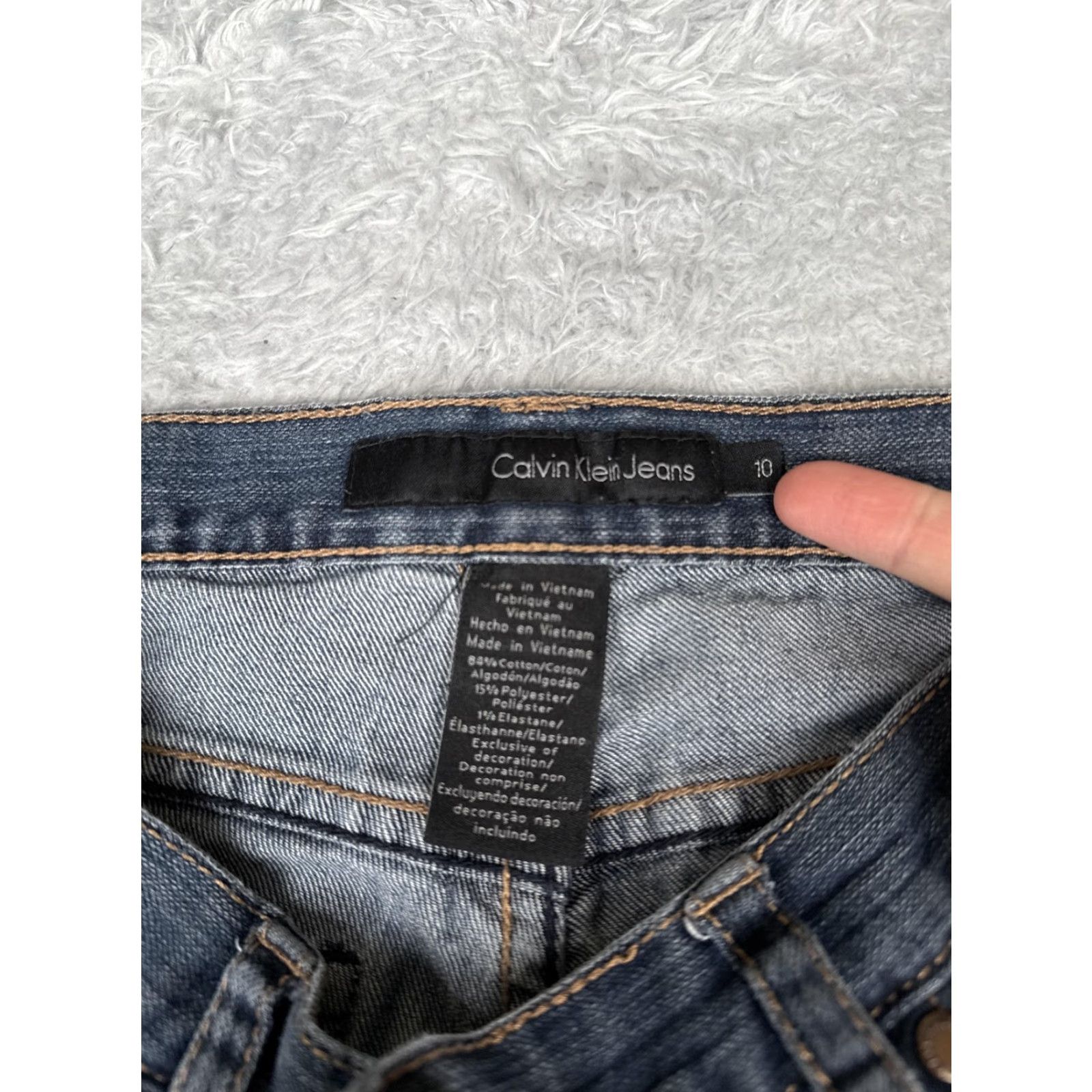 Calvin Klein Calvin Klein Jeans Womens 10 Blue Straight Leg Stretch Denim Embellished Pockets Jeans Size 32" / US 10 / IT 46 - 6 Thumbnail