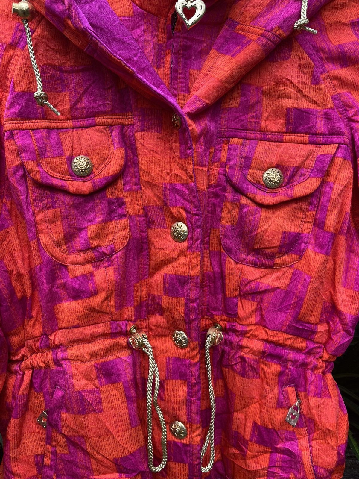 Phenix Vintage Phenix Pink & Orange Patterned Ski Jacket Size L / US 10 / IT 46 - 4 Thumbnail