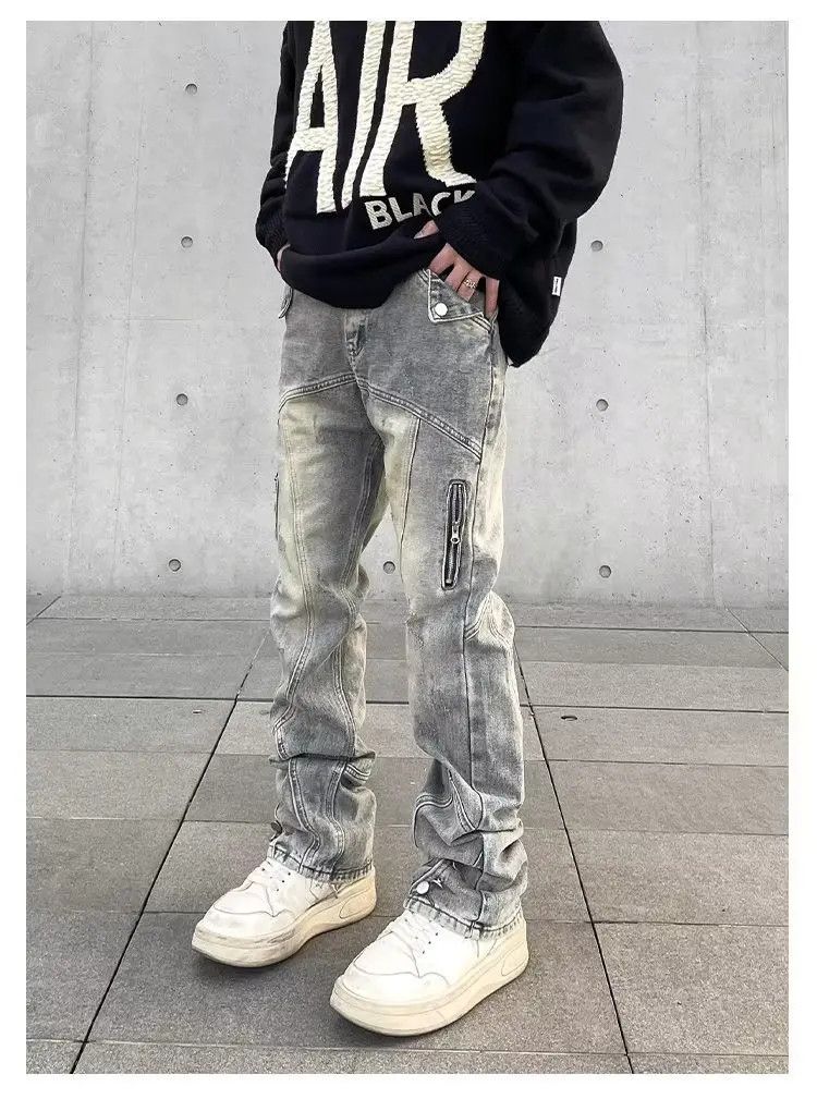 Japanese Brand Straight zipper high street jeans Size US 32 / EU 48 - 4 Thumbnail