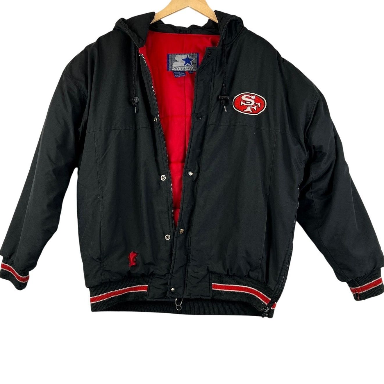 Starter VTG Starter San Francisco 49ers Hooded Jacket Size L Rare 90 Size US L / EU 52-54 / 3 - 1 Thumbnail