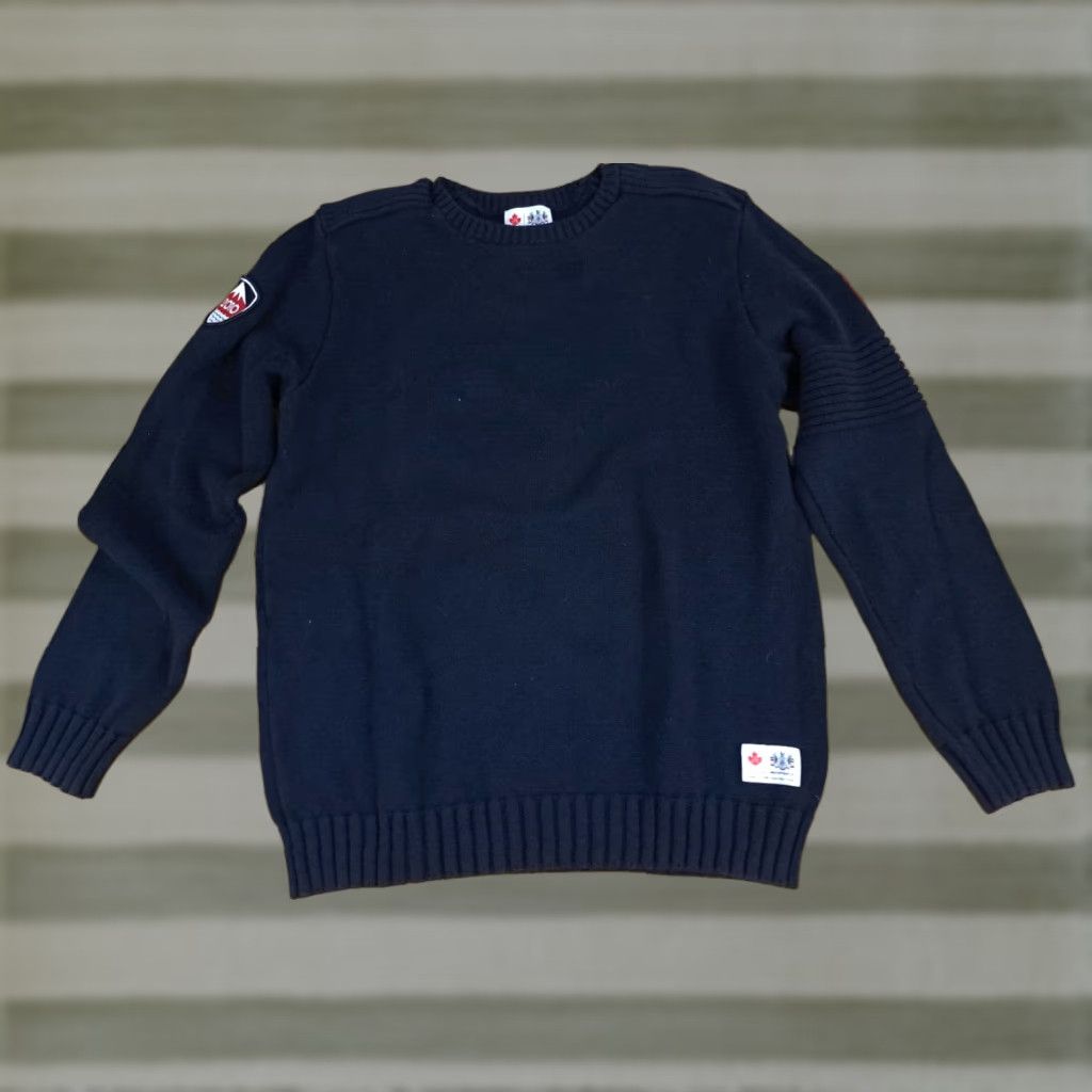 Hudson Hudson Bay Co. Sweatshirt Pullover Black 100% Cotton Fleece Long Sleeve Unisex Adults M Olympics 2010 Vancouver Embroidered Patches Vintage: No Size US M / EU 48-50 / 2 - 1 Thumbnail