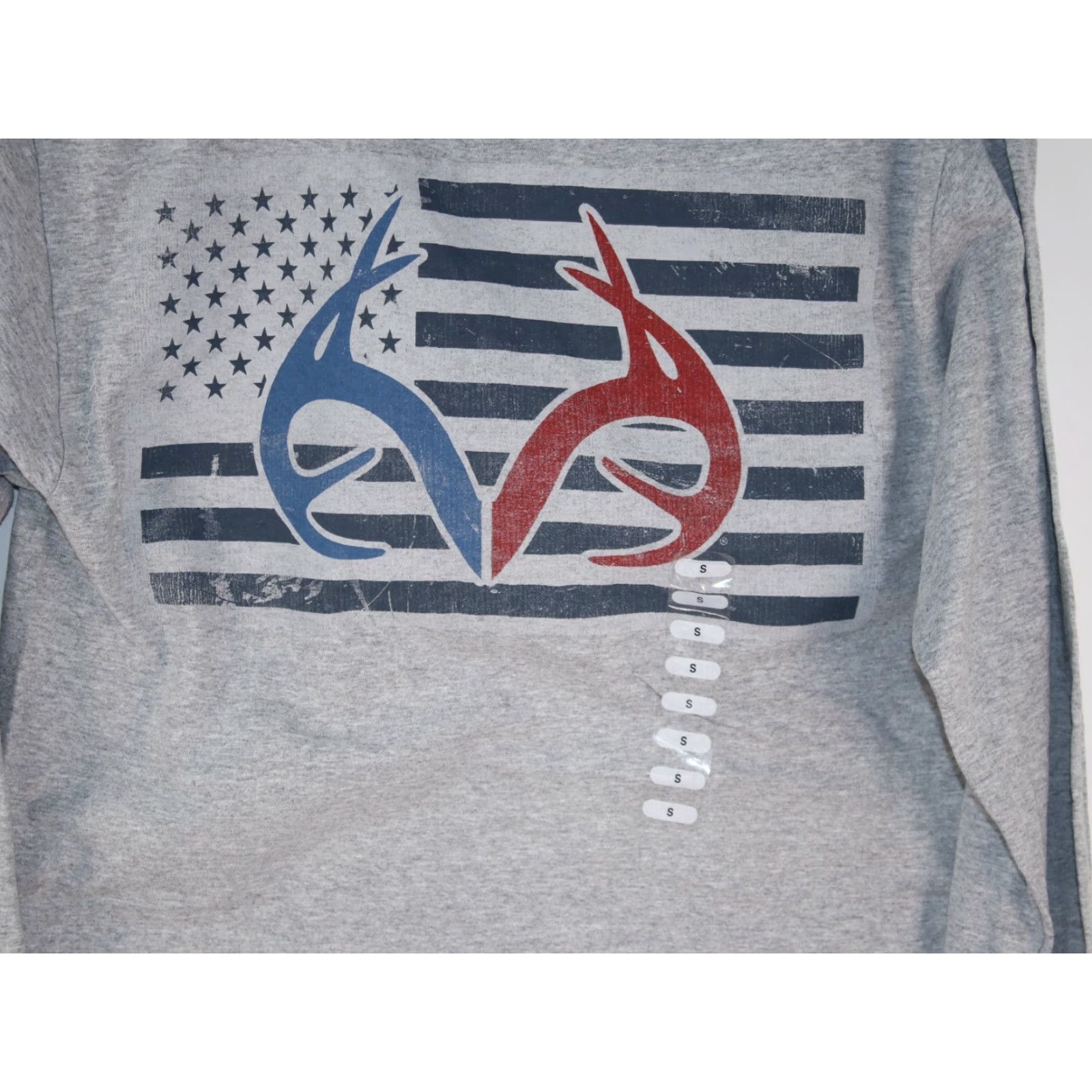Realtree Realtree Americana Logo Gray Long Sleeve Cotton Blend T-Shirt Mens Size S Size US S / EU 44-46 / 1 - 4 Thumbnail