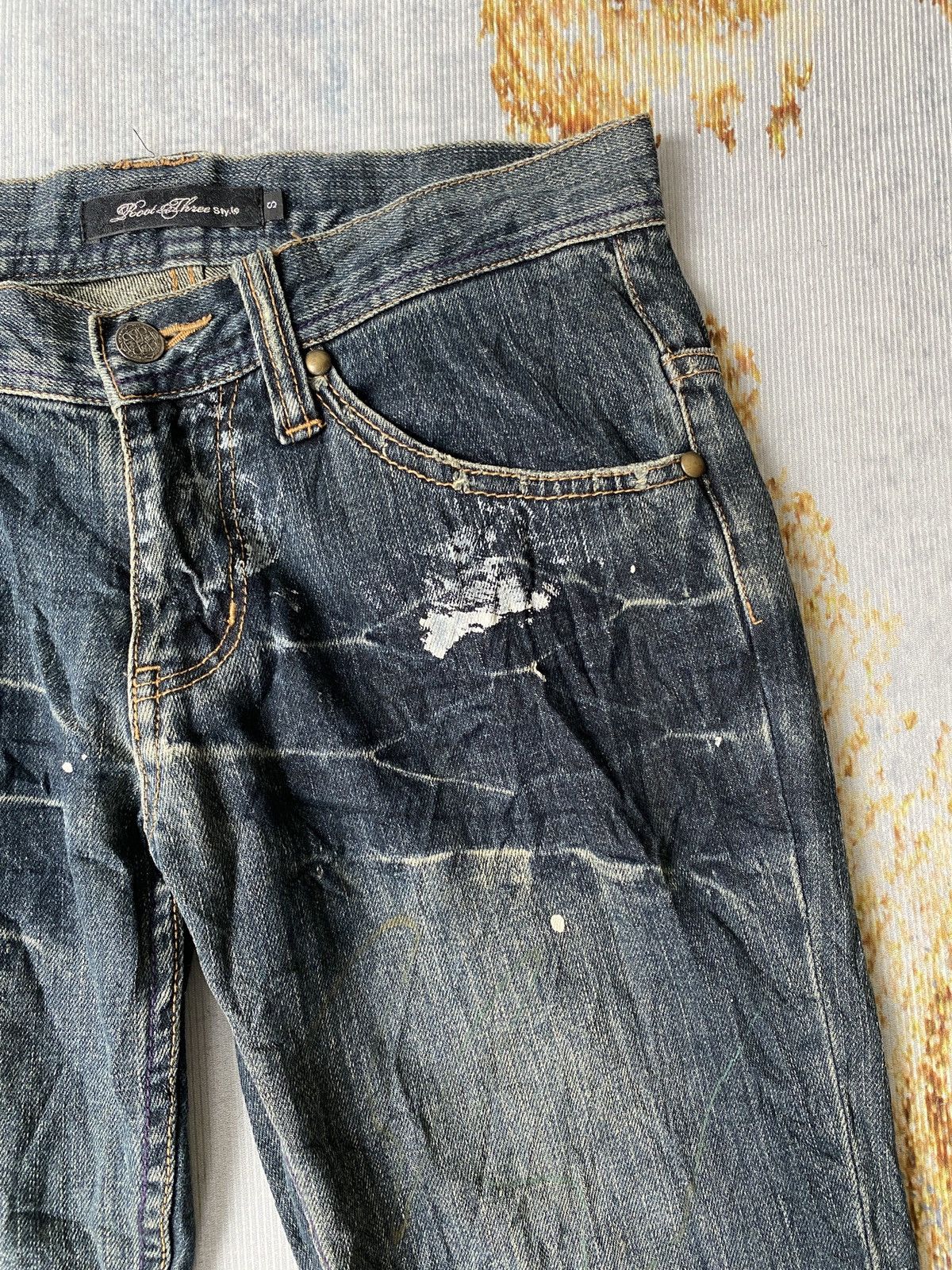 If Six Was Nine Japanese Brand Root Three Claw Marks Flare Distressed Denim Size US 29 - 9 Thumbnail