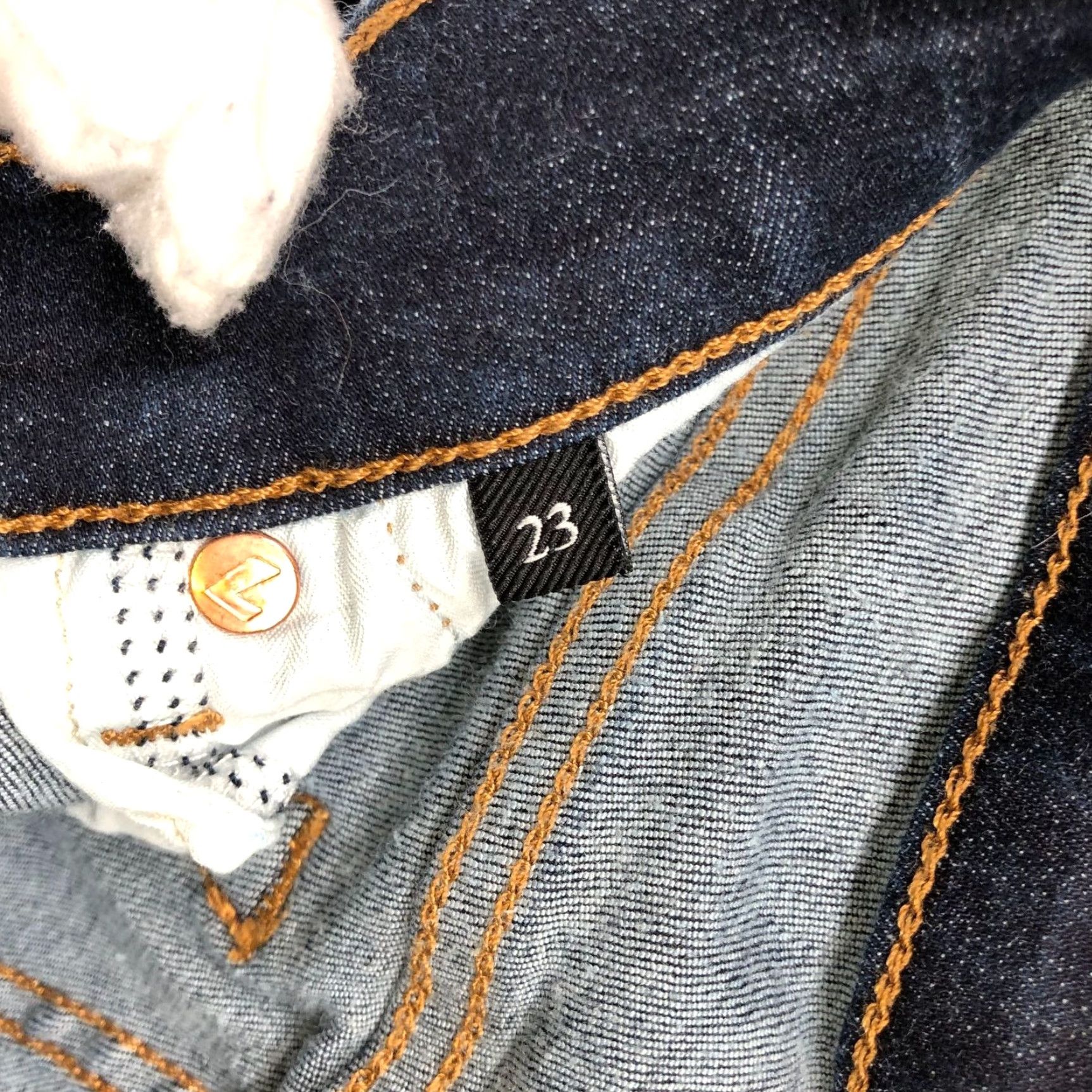 7 For All Mankind VINTAGE? No — 7 For All Mankind Gwenevere Ankle Skinny Jean Blue Dark Wash Womens 23 Slim Denim Zip Fly Inseam 26 Size 40" / US 18 - 7 Thumbnail