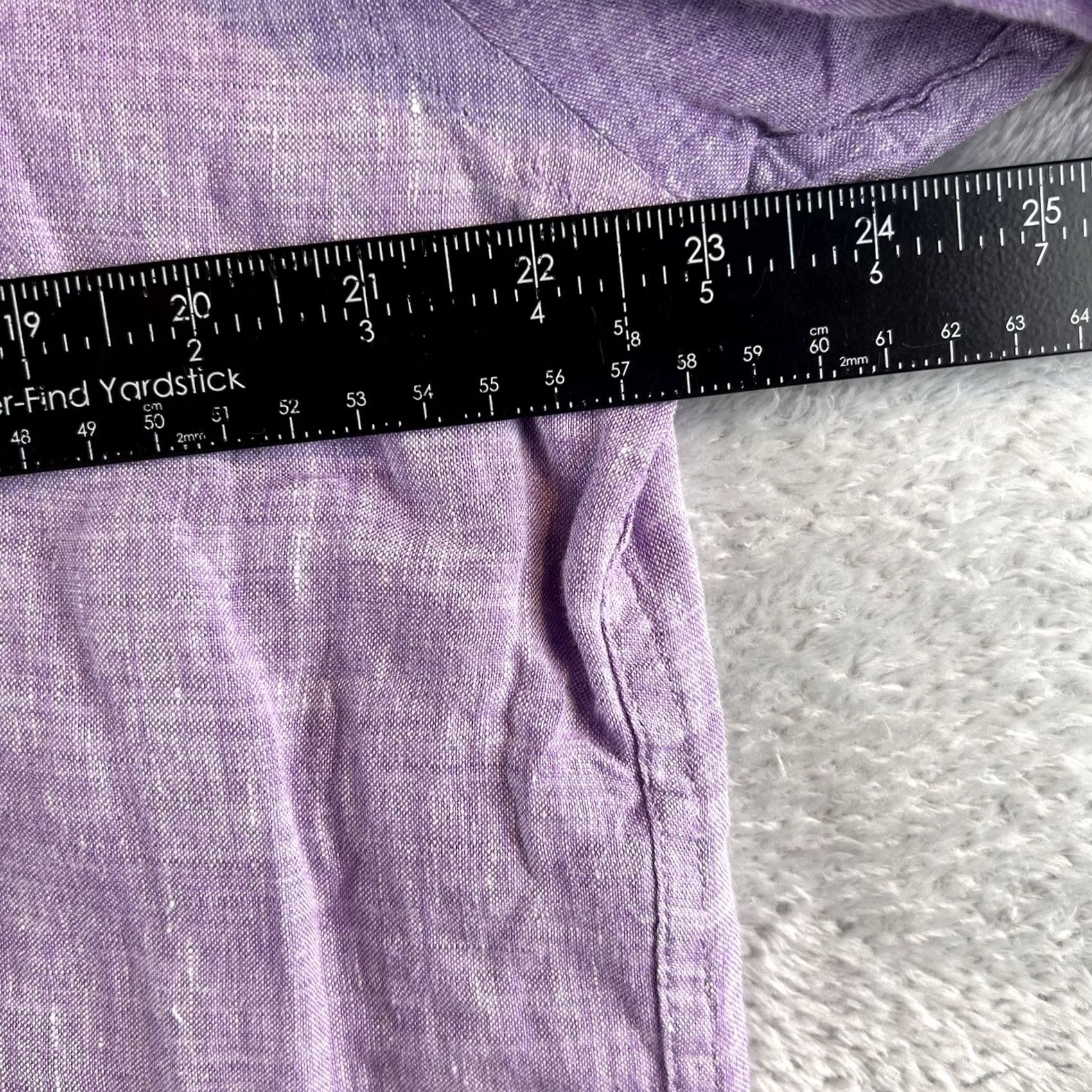 UNTUCKit UNTUCKit Shirt Mens XL 100% Linen Button Up Wrinkle Resistant Purple Preppy Size US XL / EU 56 / 4 - 3 Thumbnail