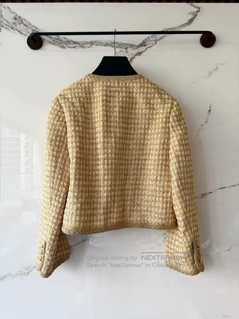 Miu Miu Miu Miu Golden checkered tweed jacket Size US S / EU 44-46 / 1 - 3 Thumbnail