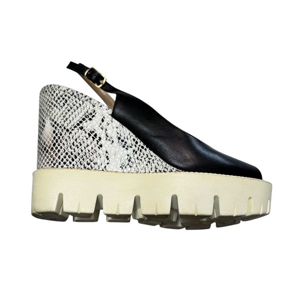 Other GUERO Black Snake Print Wedge Shoes Size 38 Size US 8 / IT 38 - 2 Thumbnail