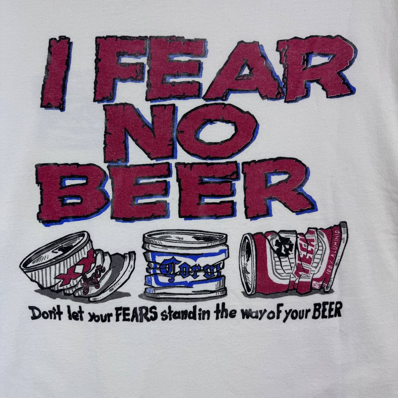 Other Vintage I Fear No Beer Graphic T Shirt Funny Alcohol Mens XL ...