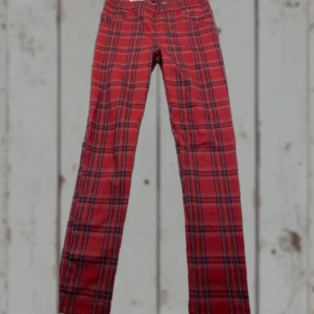 Sanctuary Sanctuary Sanctuary Red Plaid Womens 28 Legging Ankle Made in USA 3407 Size 28" / US 6 / IT 42 - 1 Thumbnail
