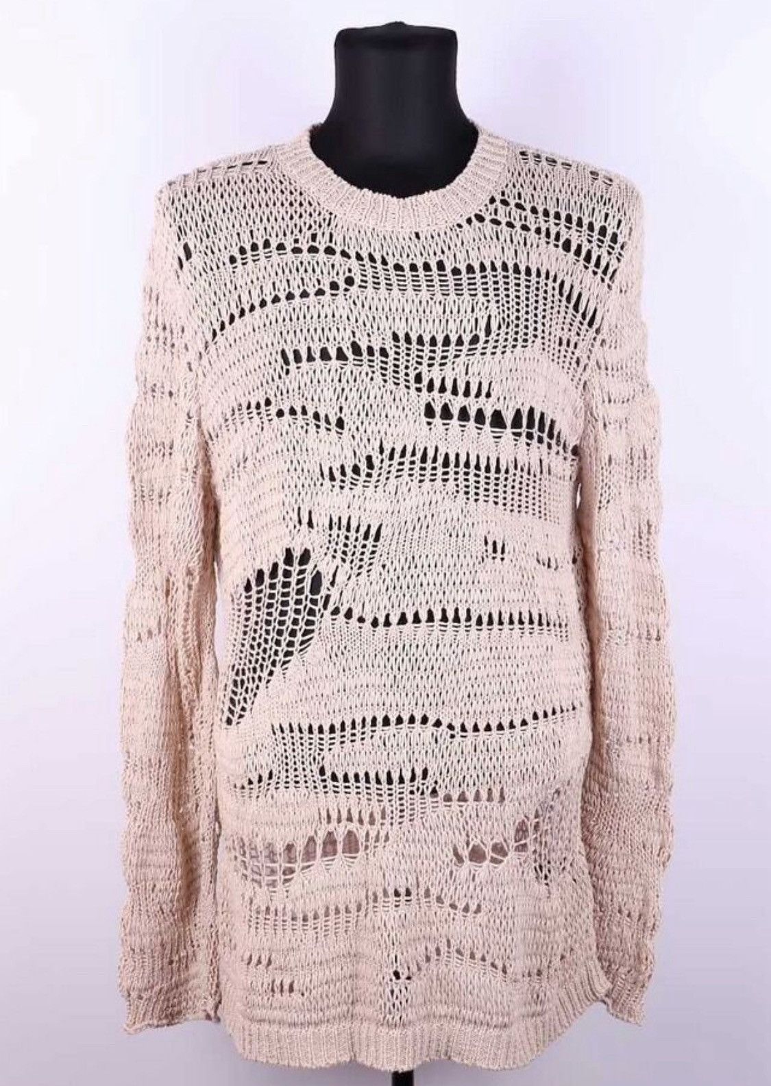 Balmain Balmain Distressed Linen Knit Crew Neck Sweater Size US XXL / EU 58 / 5 - 1 Thumbnail
