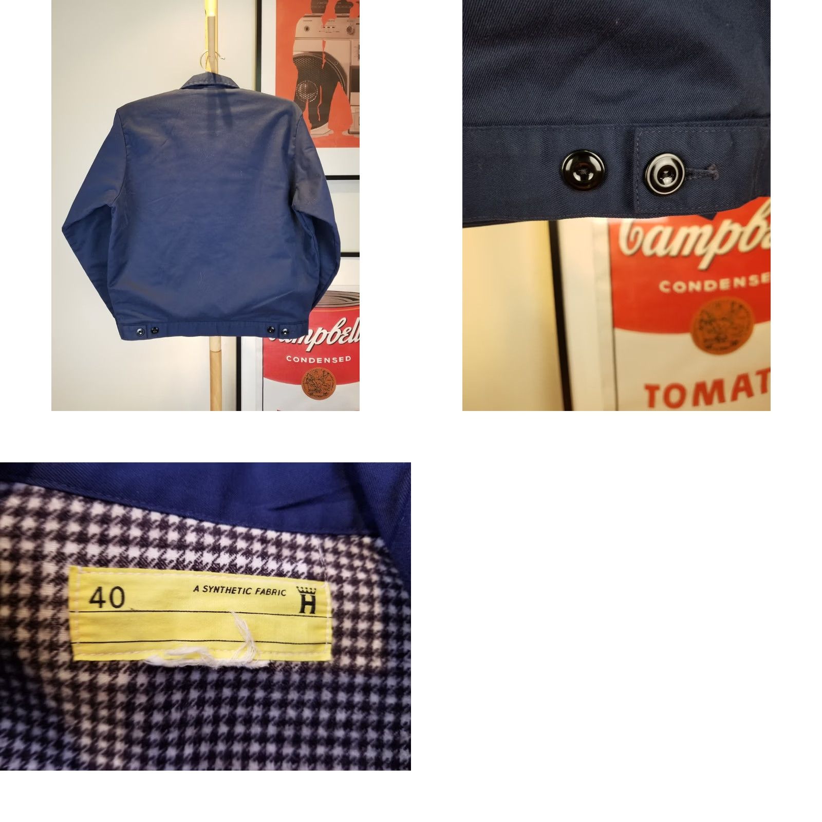 Vintage VINTAGE Unbranded NAVY GRIPPER ZIPPER FLANNEL LINING WORK MECHANIC JACKET 40 Shirt Mens Jacket 40 Blue 50s Decade 18-25in Measurements Size US XXS / EU 40 - 8 Thumbnail