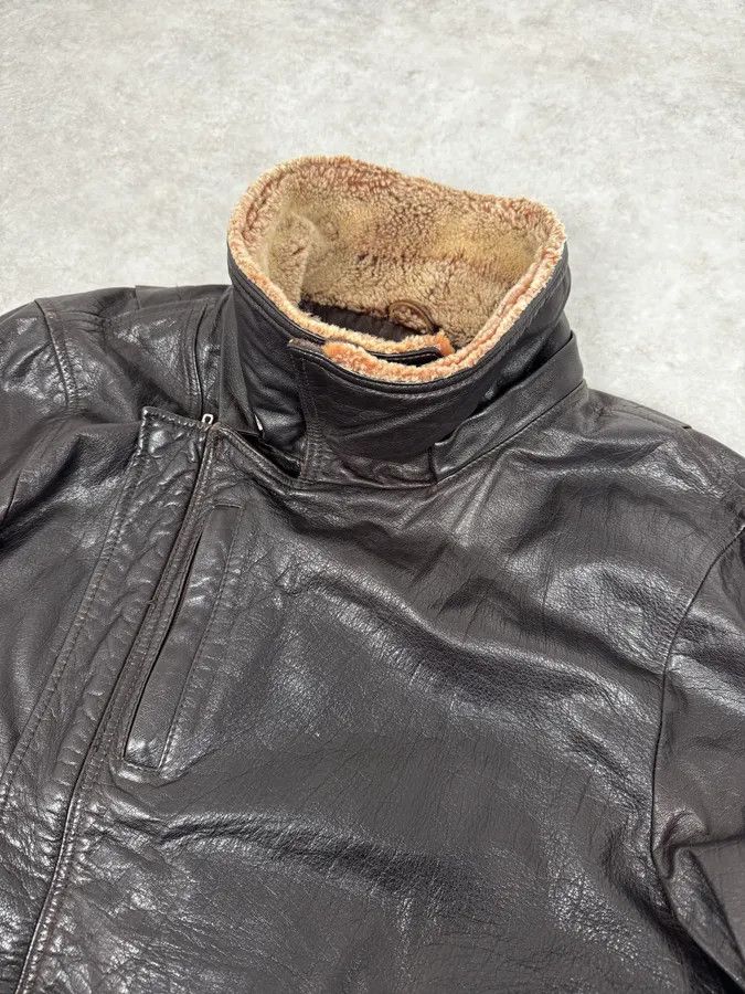Emporio Armani AW2008 Emporio Armani Brown Avant-Garde Fur Collar Leather Jacket Size US L / EU 52-54 / 3 - 7 Thumbnail