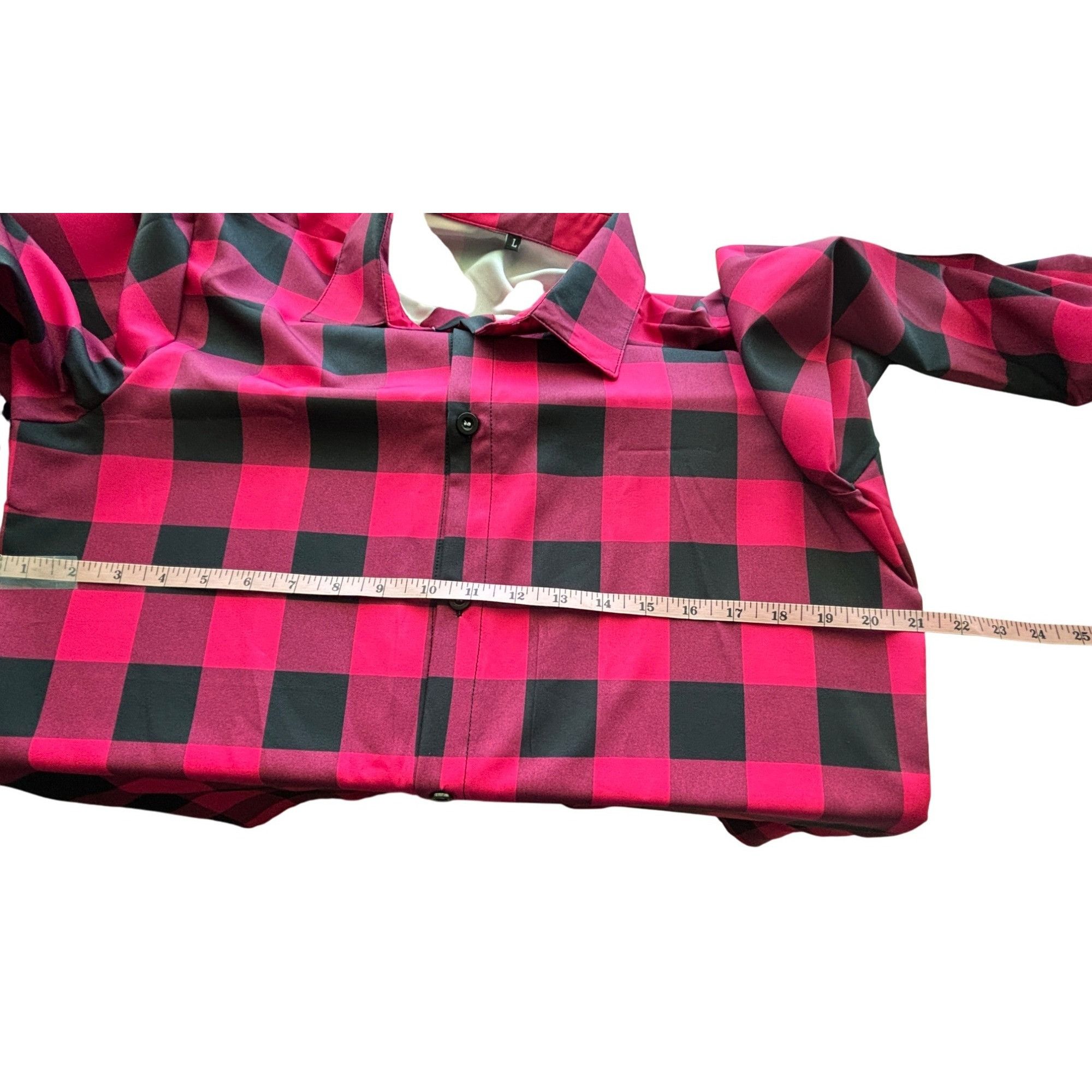 Other Womens Red & Black Plaid Button Down Shirt Long Sleeve Colla Size M / US 6-8 / IT 42-44 - 3 Thumbnail