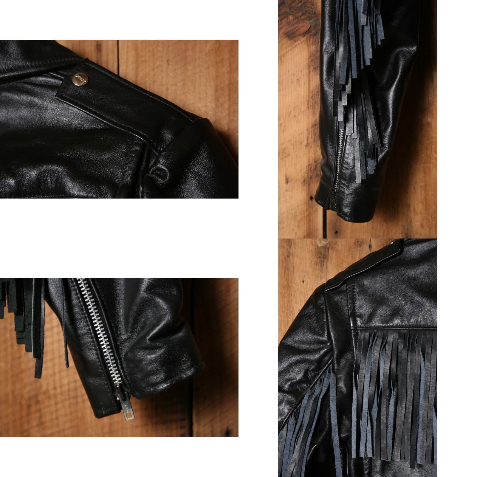 Brooks VINTAGE Brooks Black Leather Fringe Motorcycle Jacket Womens Sz. 34 Size XXS / US 00 / IT 34 - 8 Thumbnail