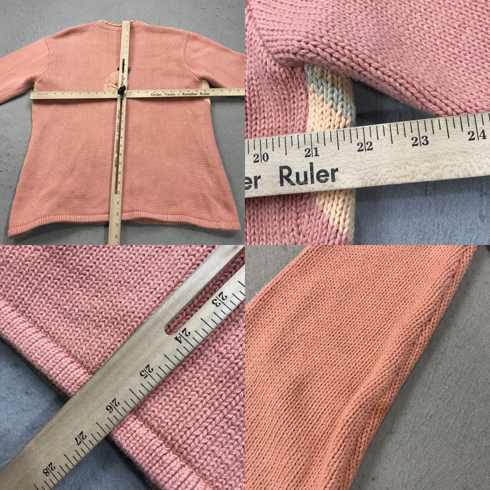 Vintage VINTAGE Storybook Knits Cardigan Sweater Womens L Pink 90s Floral Embroidered Knit Cotton Cottage Grandma AOP Ceremony? Size L / US 10 / IT 46 - 8 Thumbnail