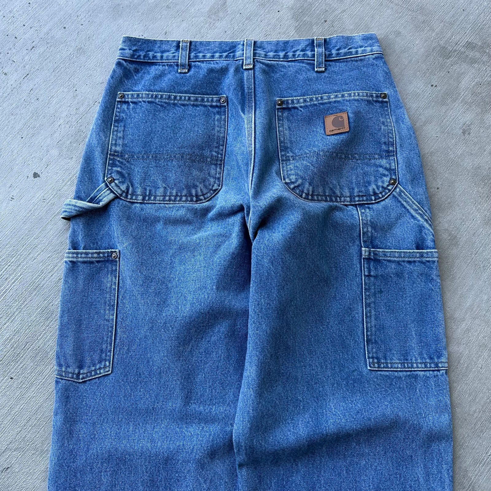 Carhartt Vintage Y2K Carhartt denim blue jeans double knee work pants Size US 32 / EU 48 - 6 Thumbnail