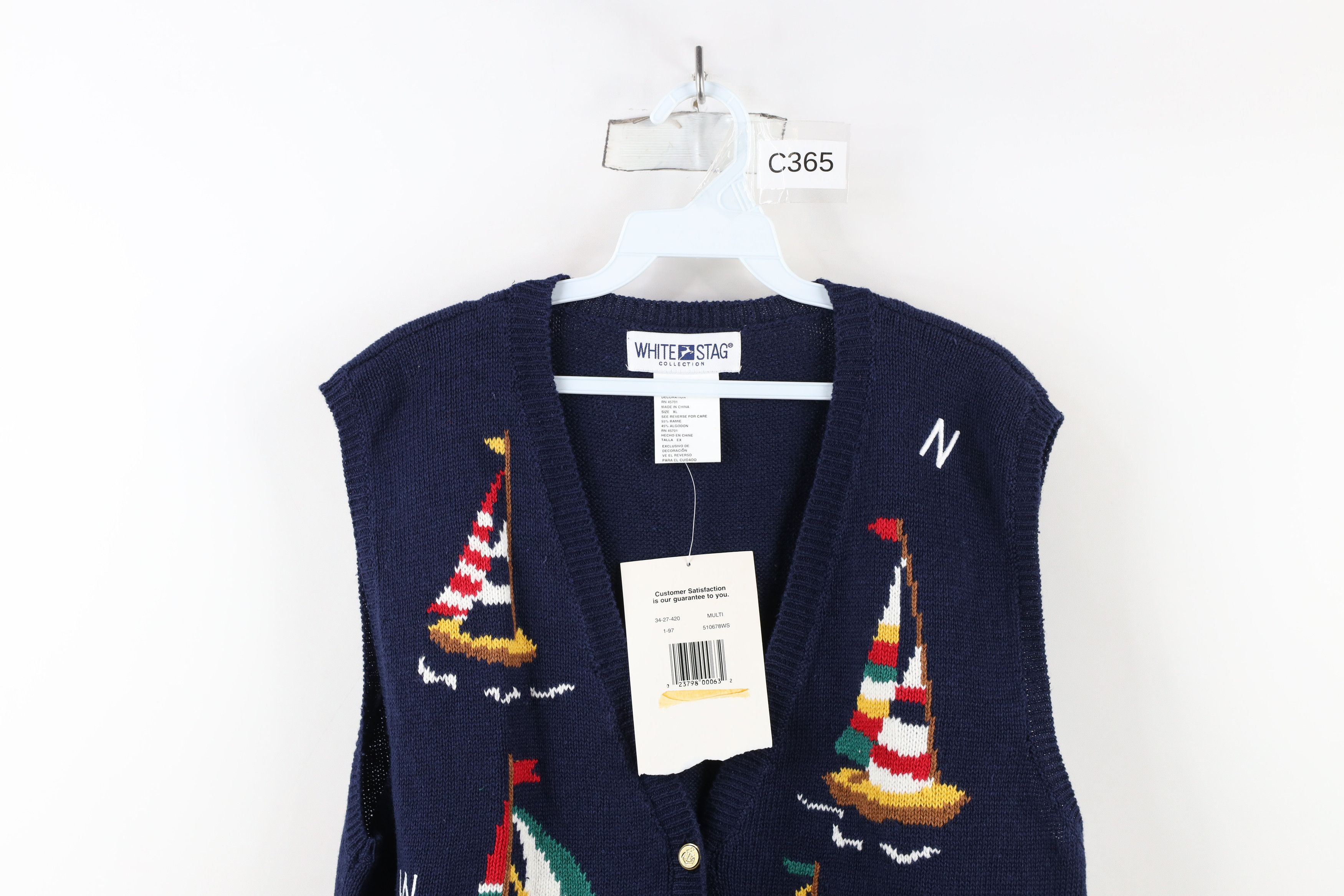 Vintage Deadstock Vintage 90s Streetwear Cardigan Sweater Vest Size XL / US 12-14 / IT 48-50 - 2 Thumbnail